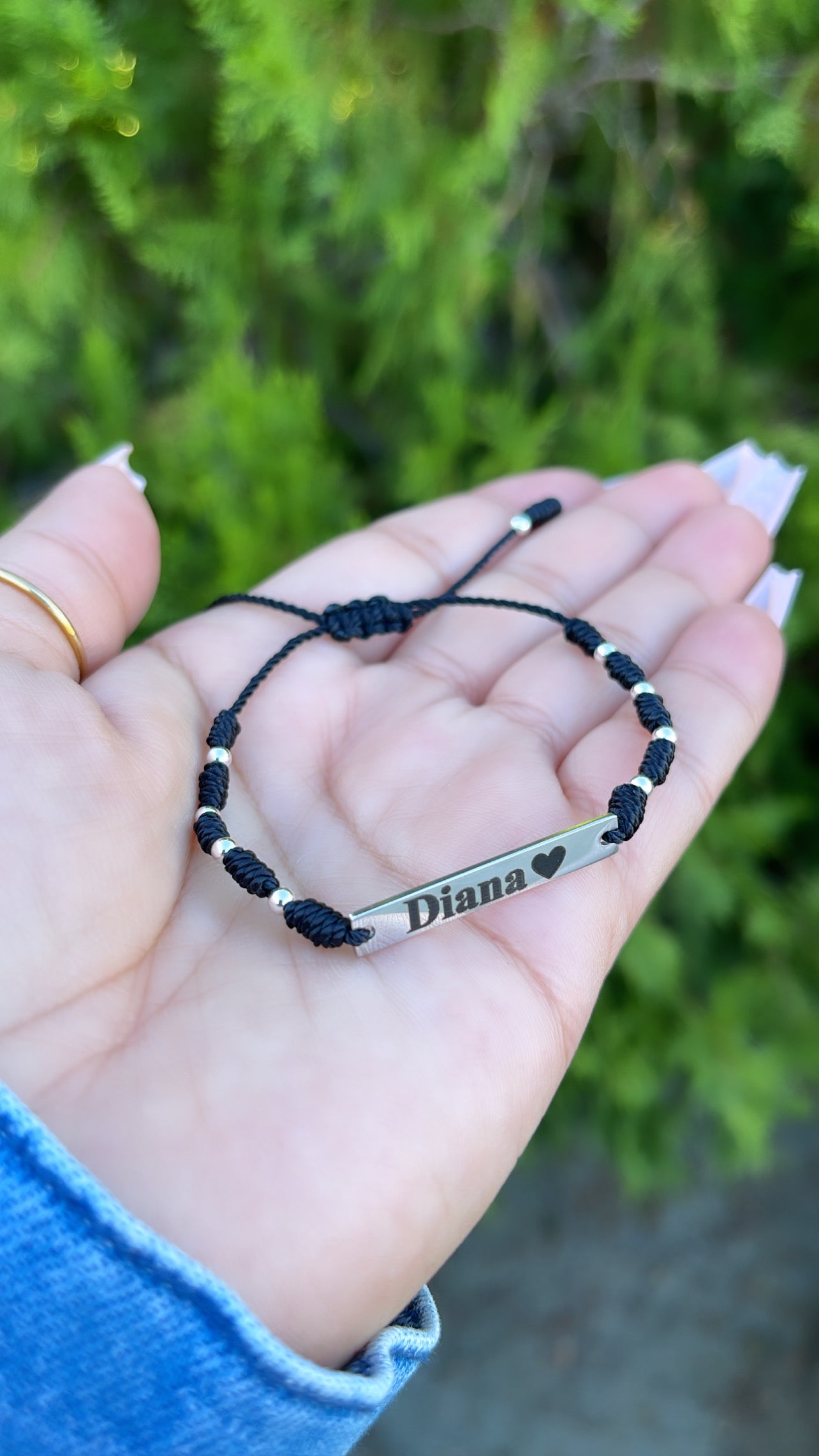 Pulsera con placa de nombre personalizada - Nudo