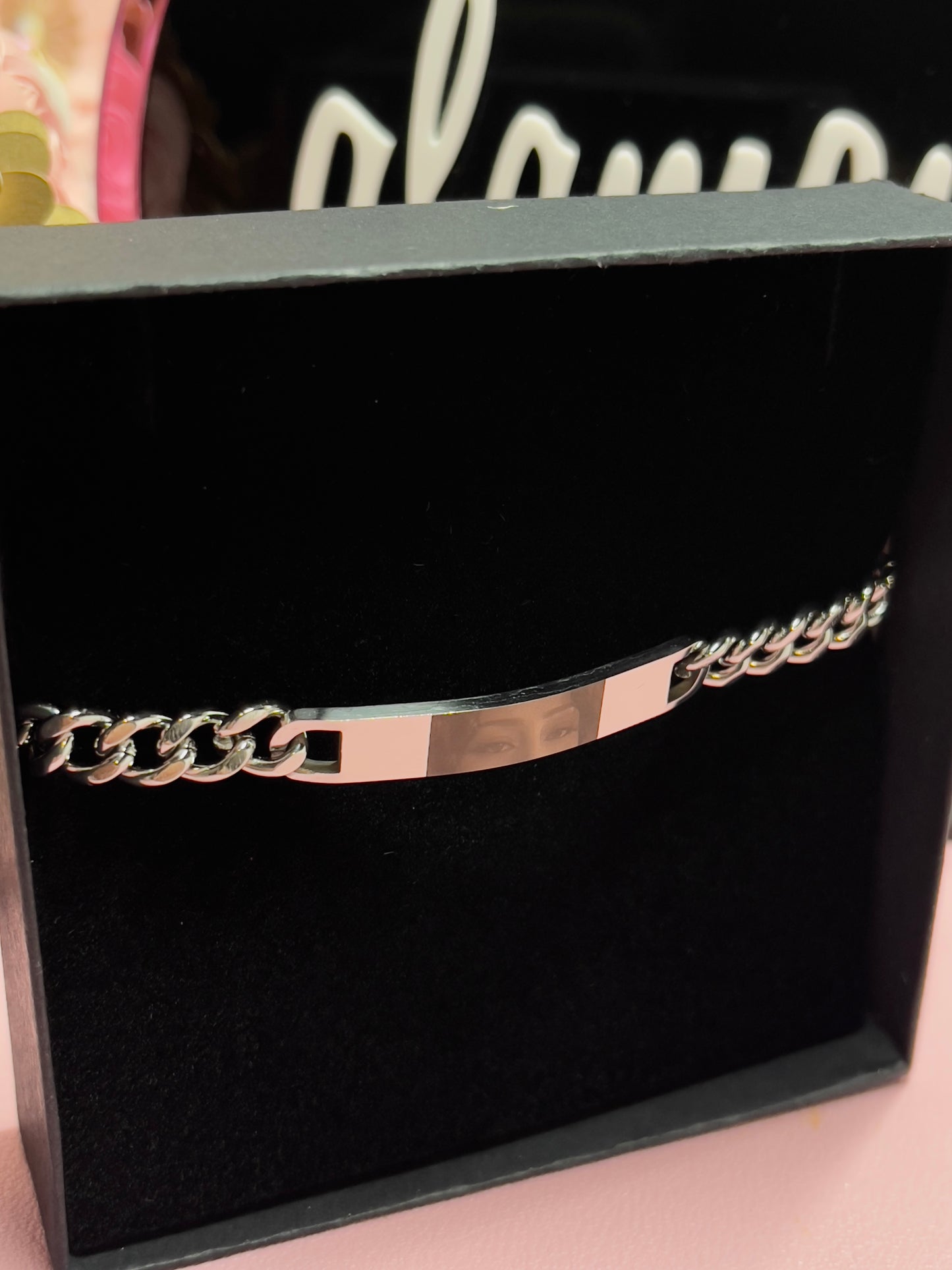 Chunky personalized bracelet- unisex