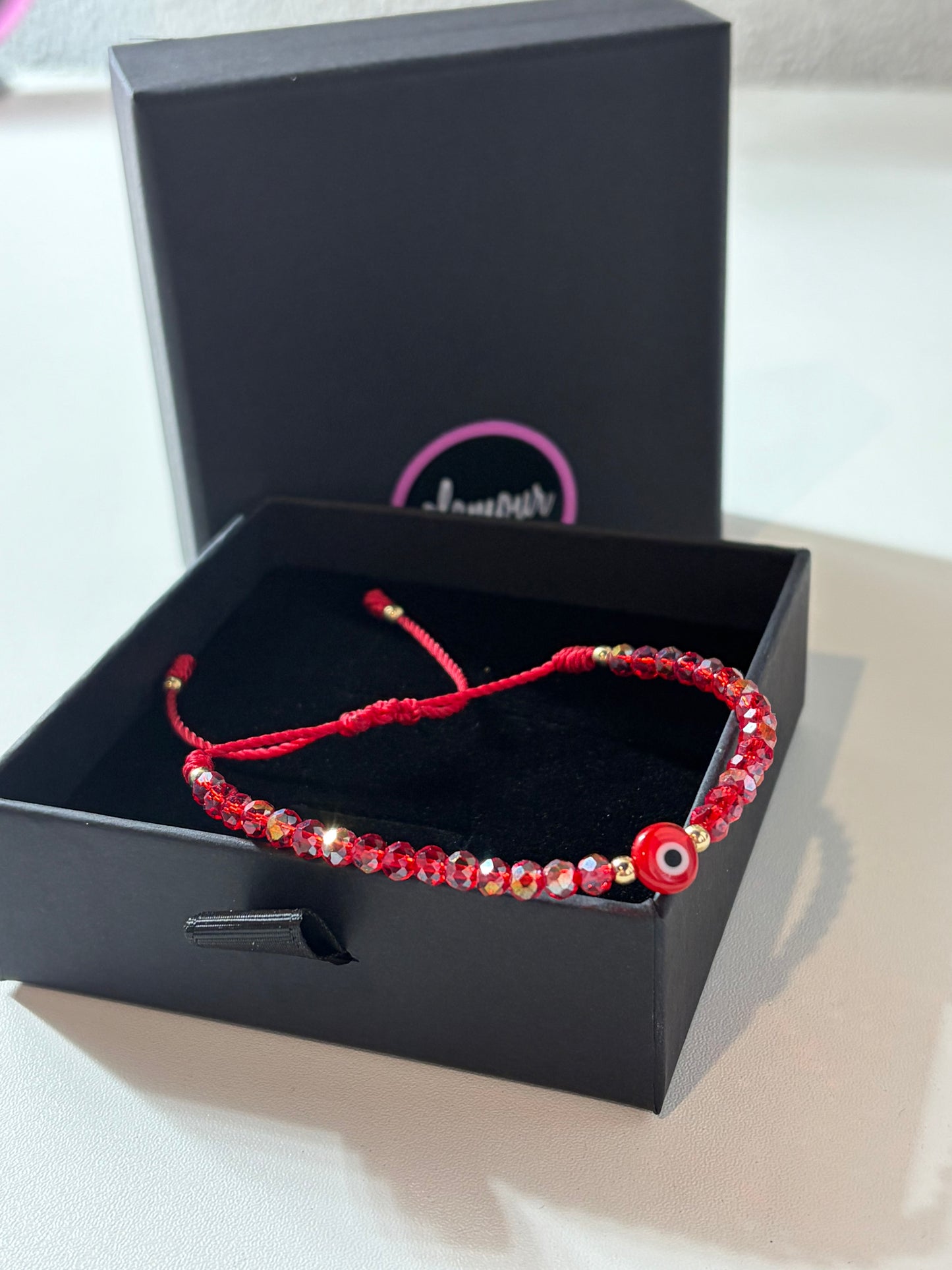Red Crystal ojito bracelet