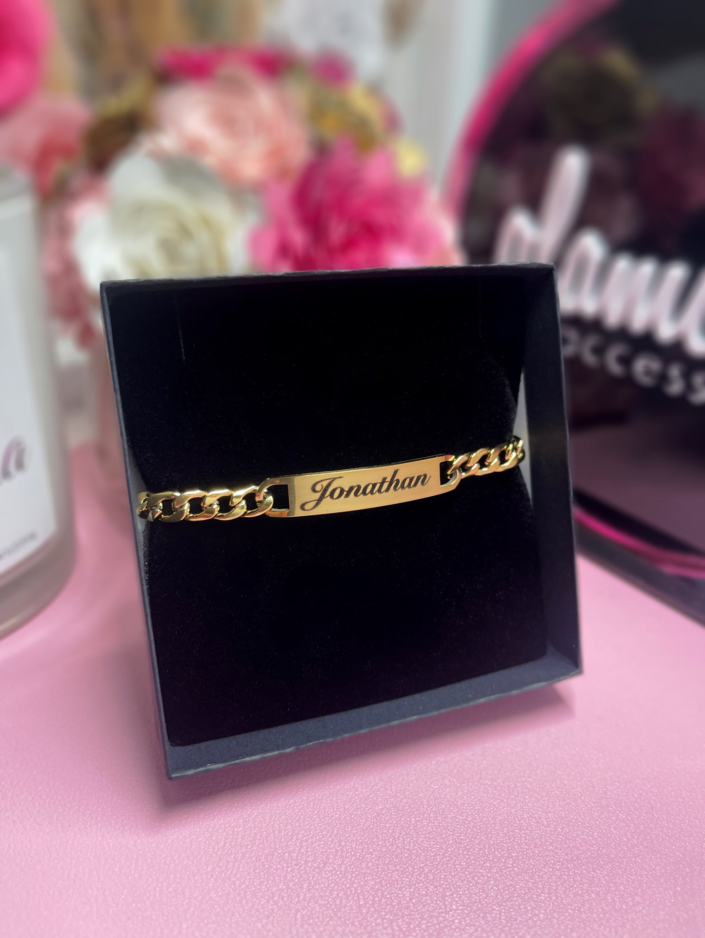 Chunky personalized bracelet- unisex