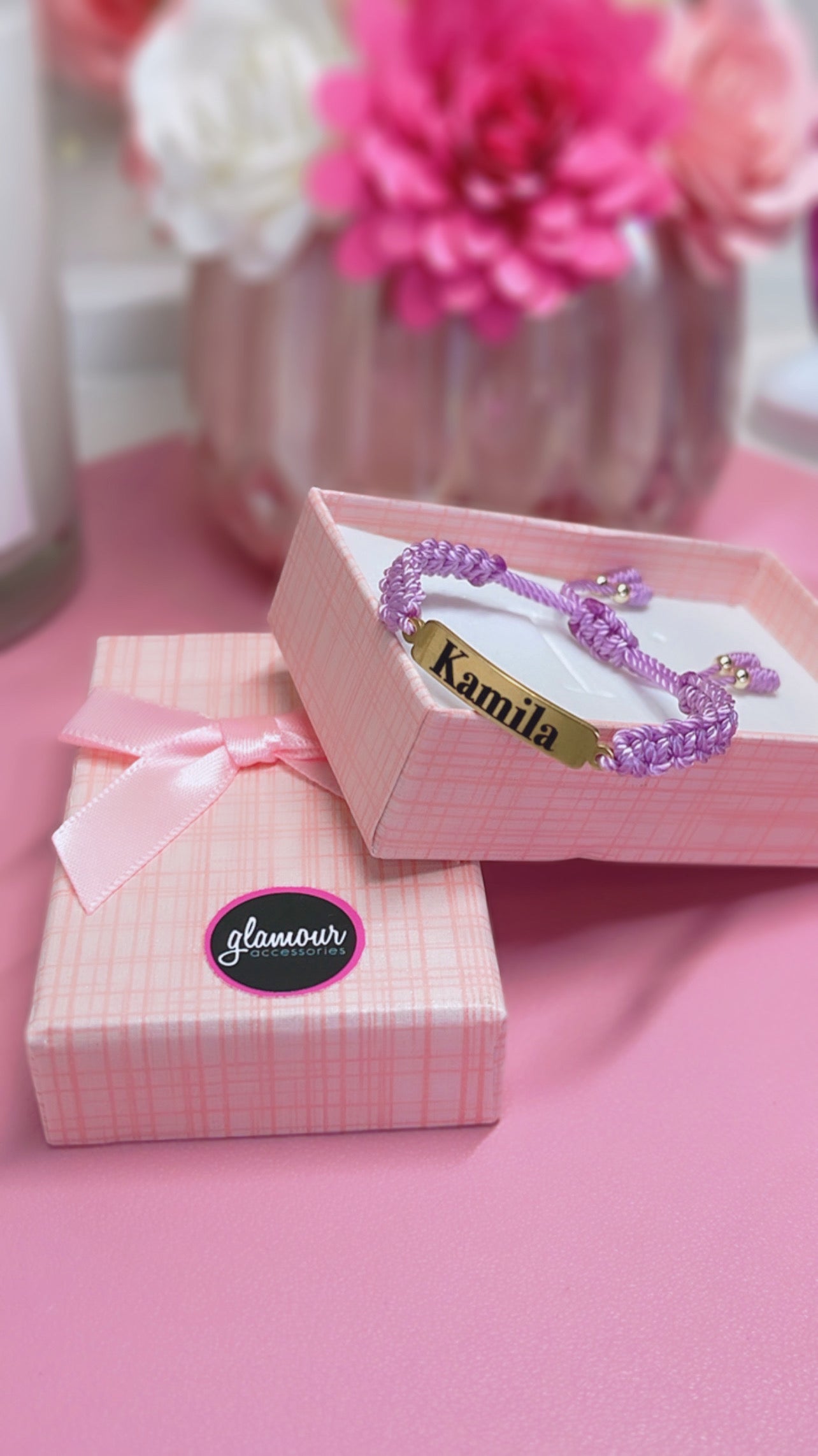 Pulsera con placa con nombre para bebé/niño