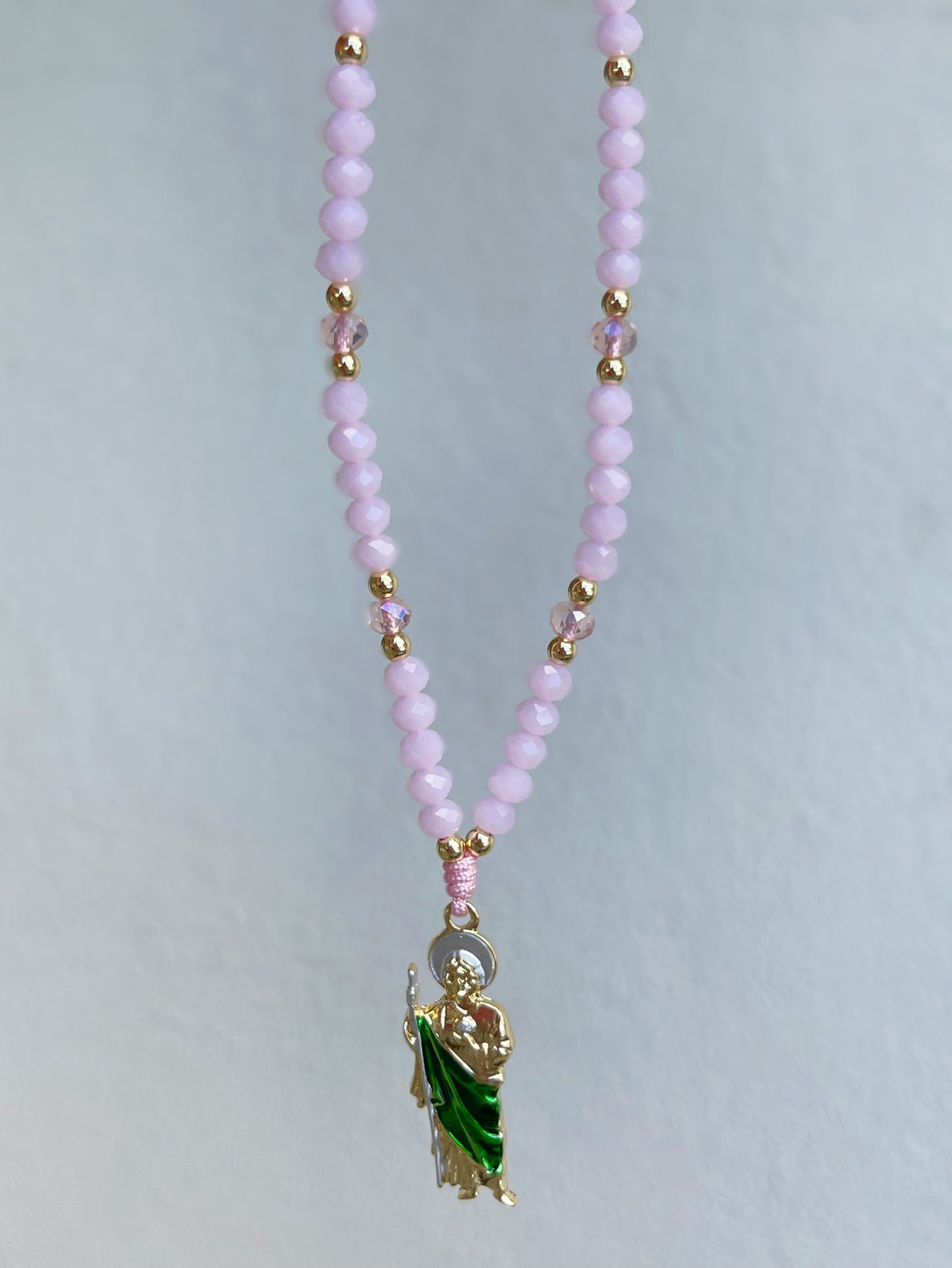 Pink San Judas charm bendicion
