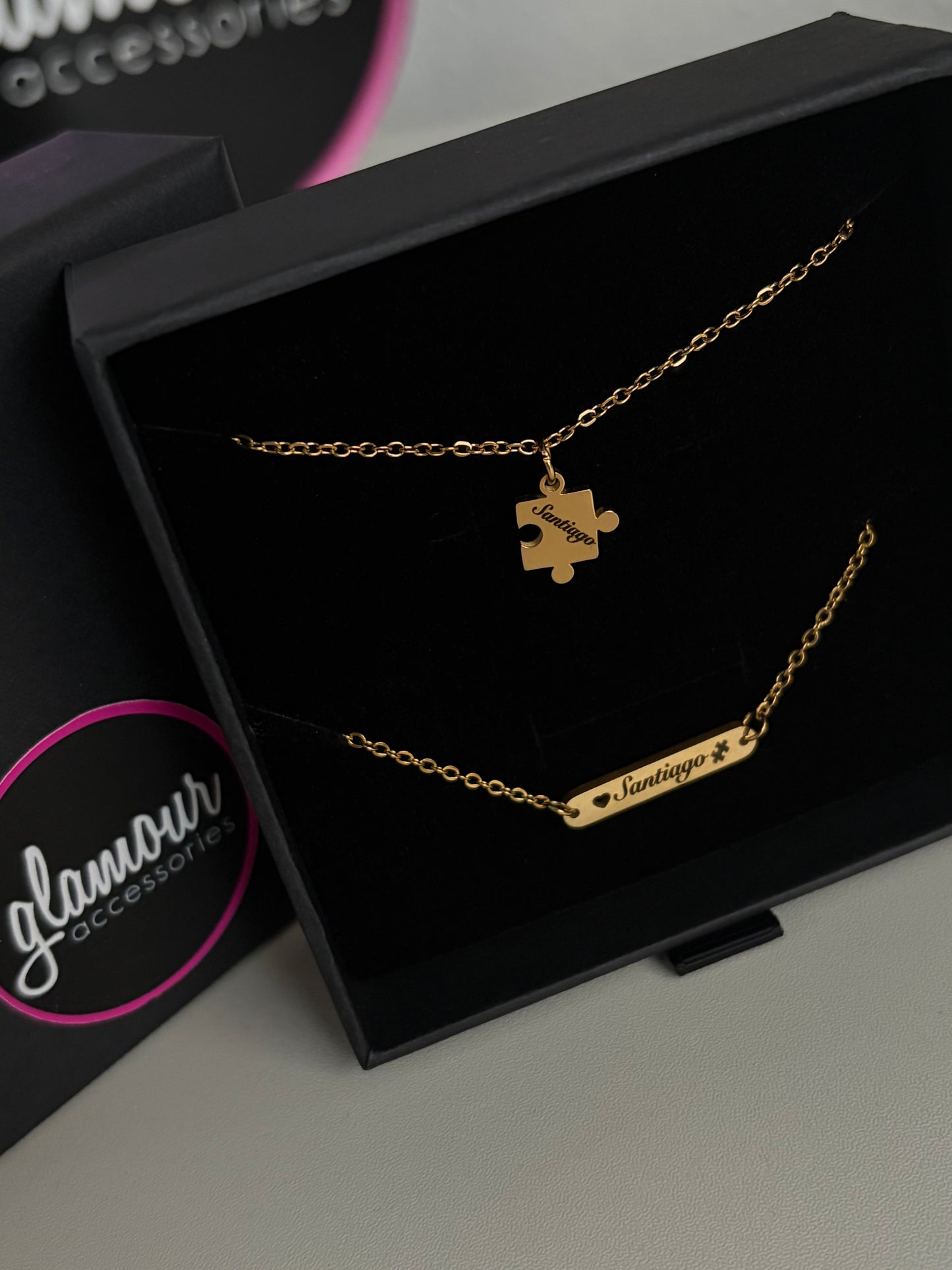 Personalized puzzle necklace
