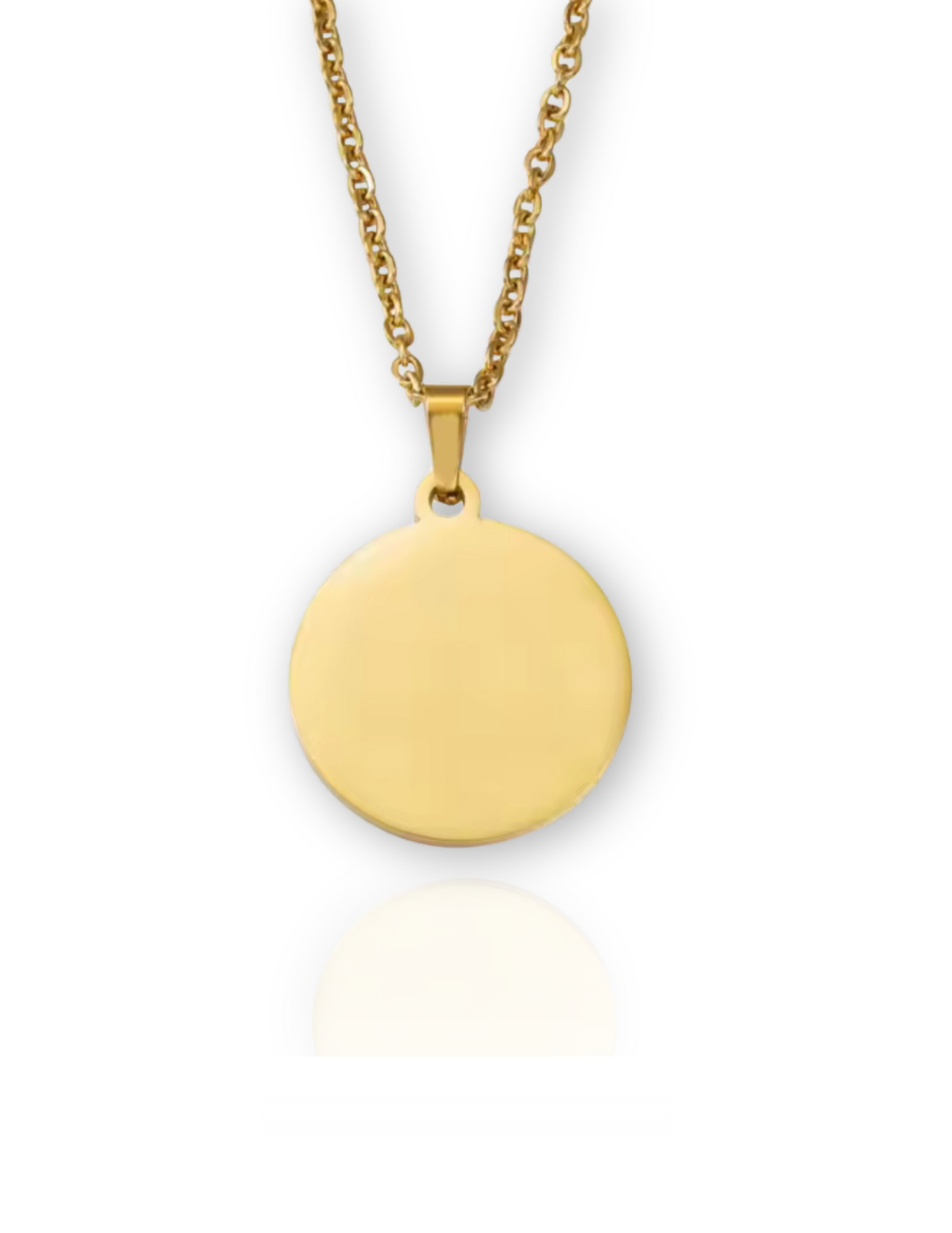 Personalized round charm necklace