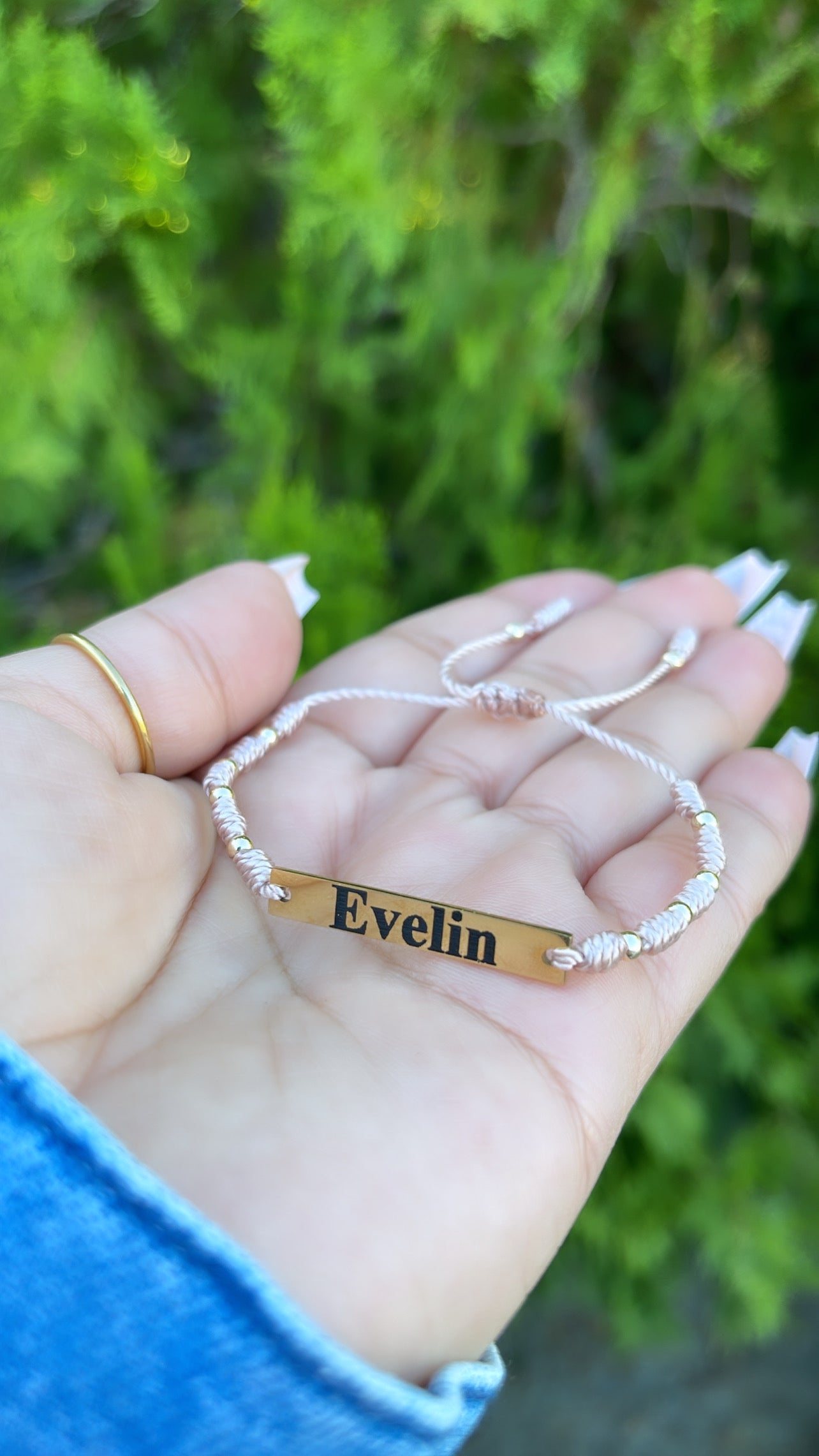 Pulsera con placa de nombre personalizada - Nudo