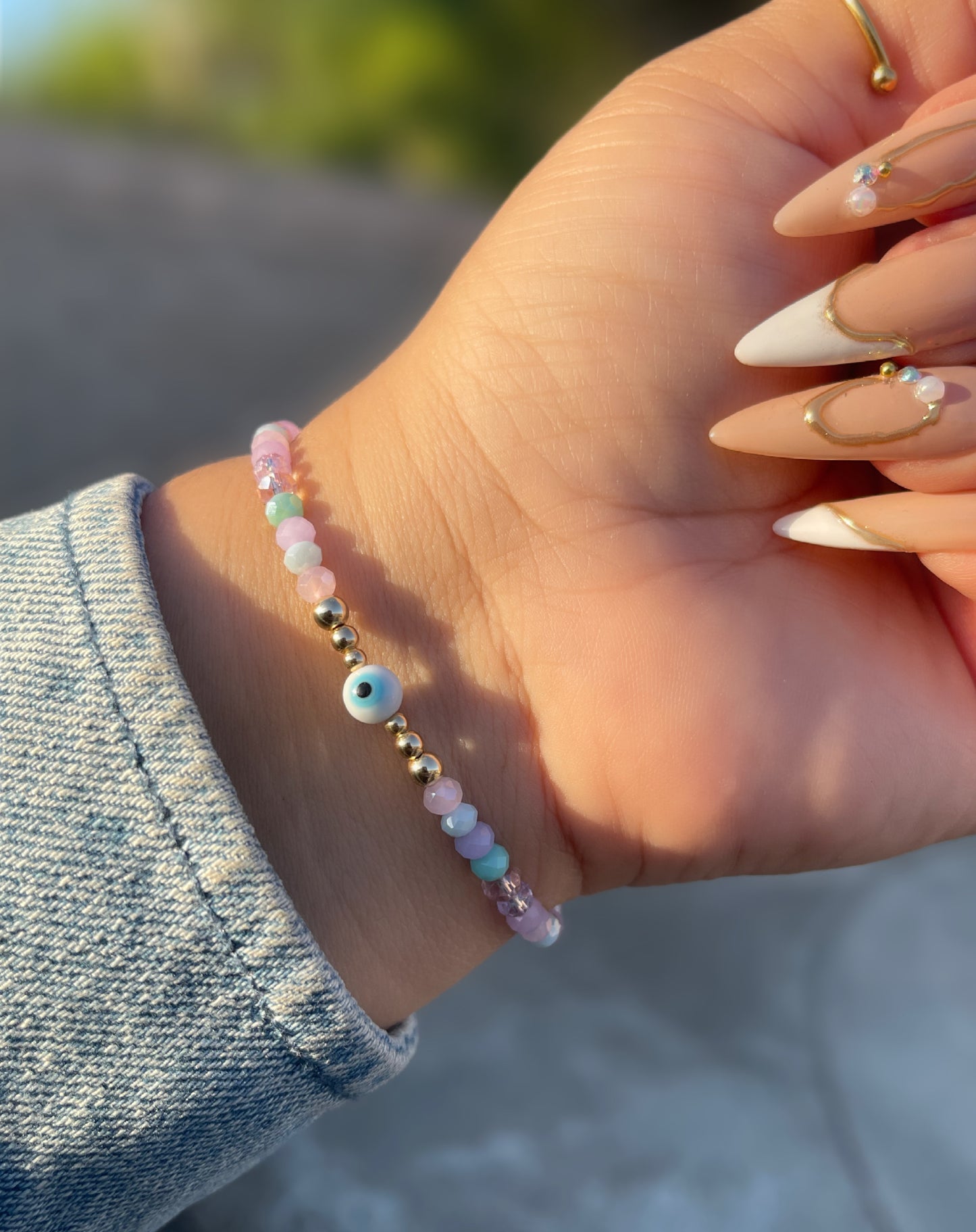 Pastel colored ojito bracelet