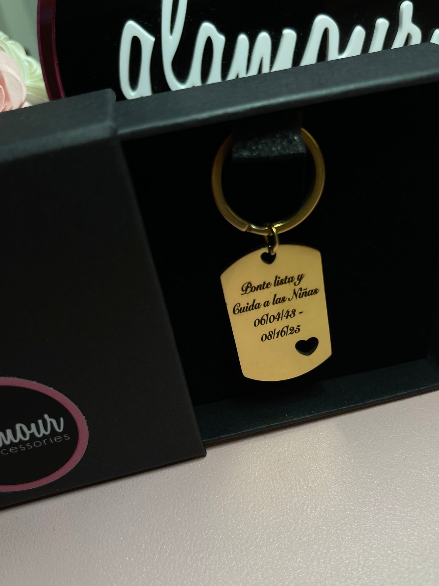 Personalized gold keychain