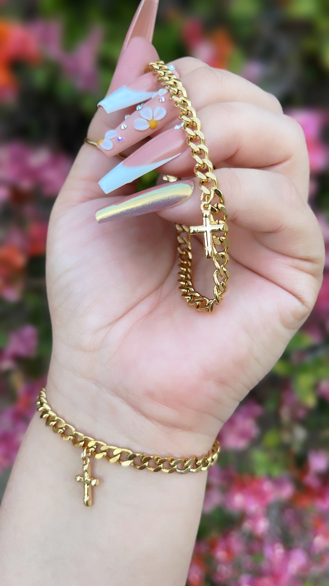 Cross charm bracelet