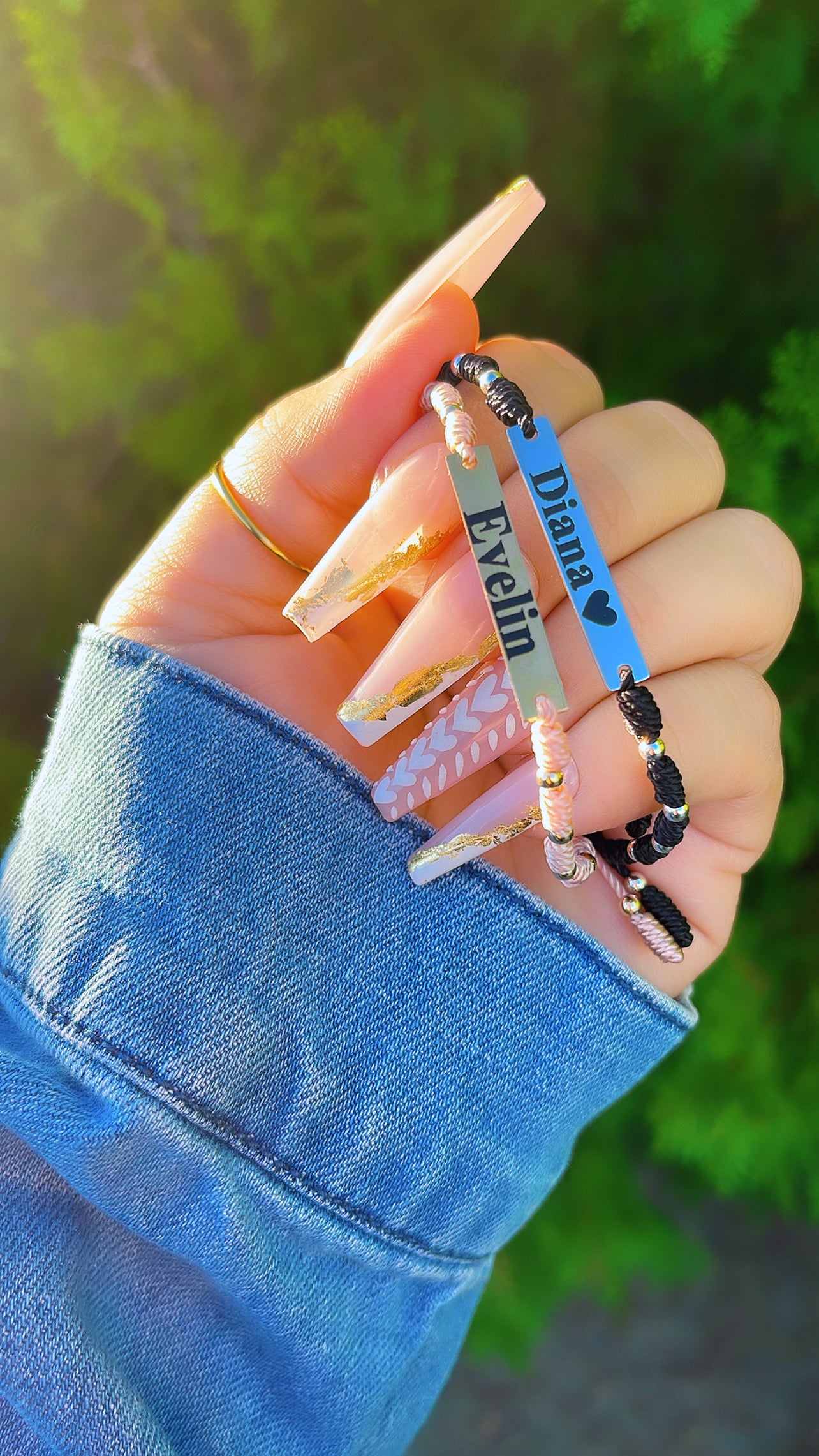 Pulsera con placa de nombre personalizada - Nudo