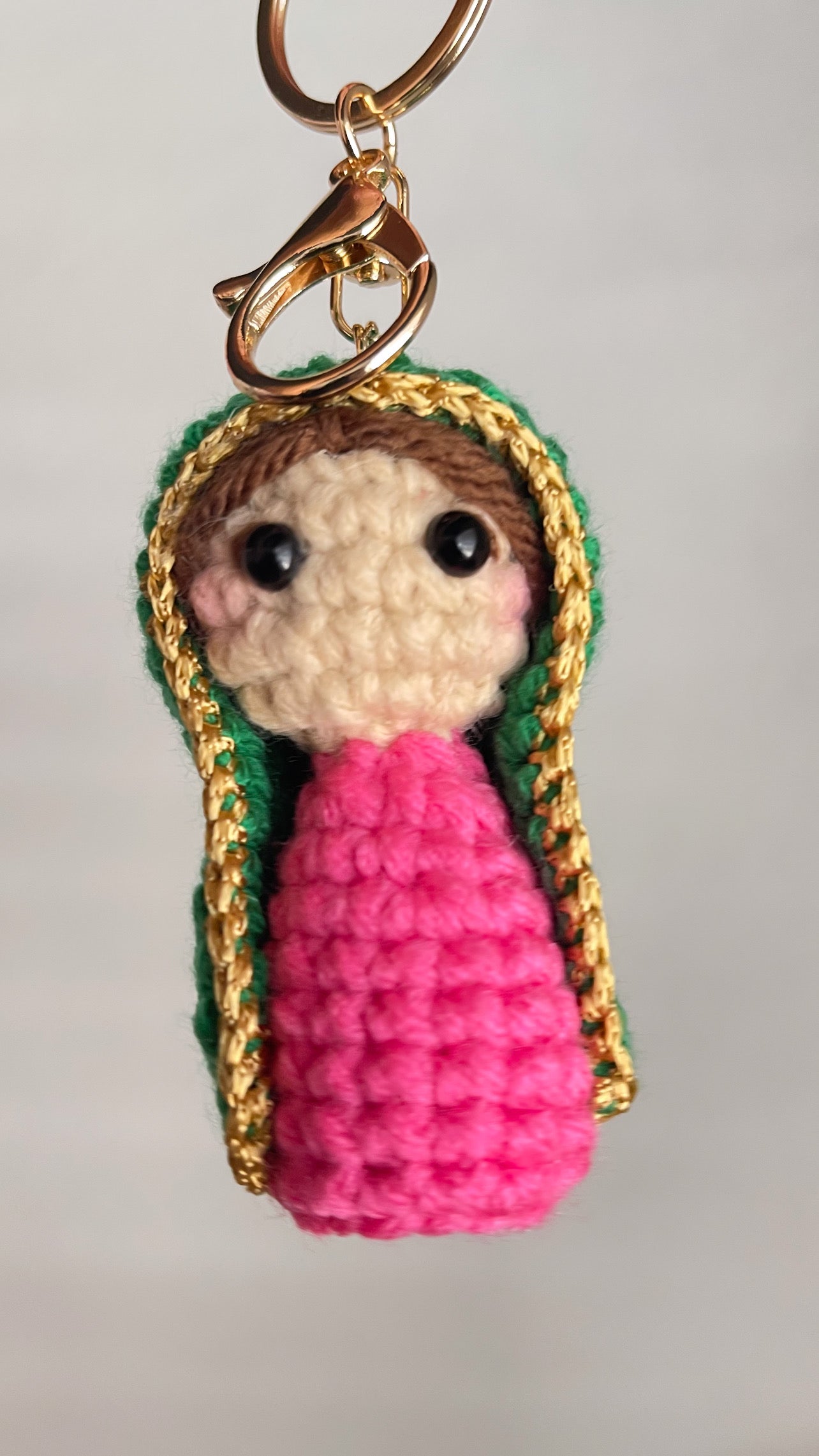 Pink Crochet Virgencita Keychains💖💫