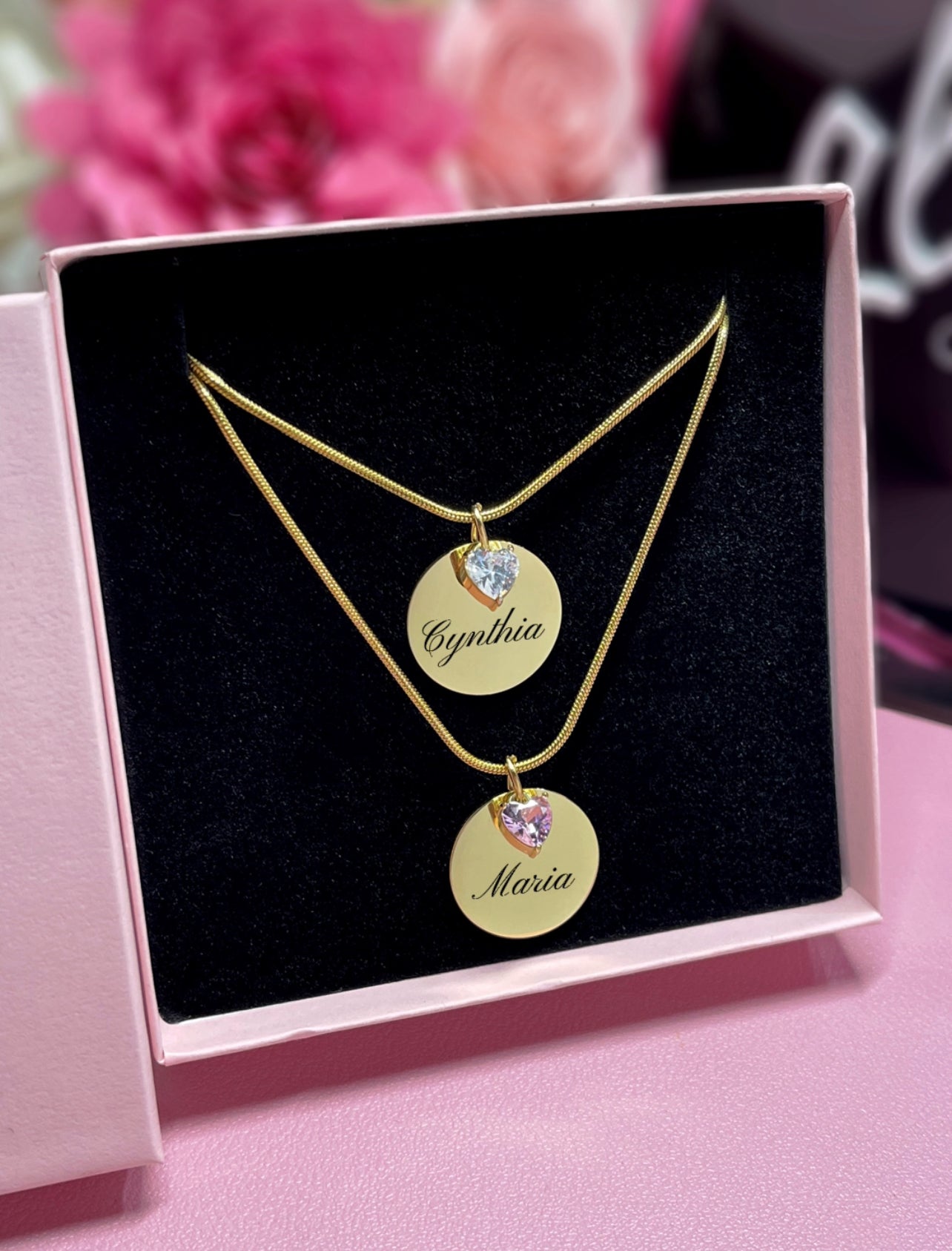 Collar con dije de corazón personalizado