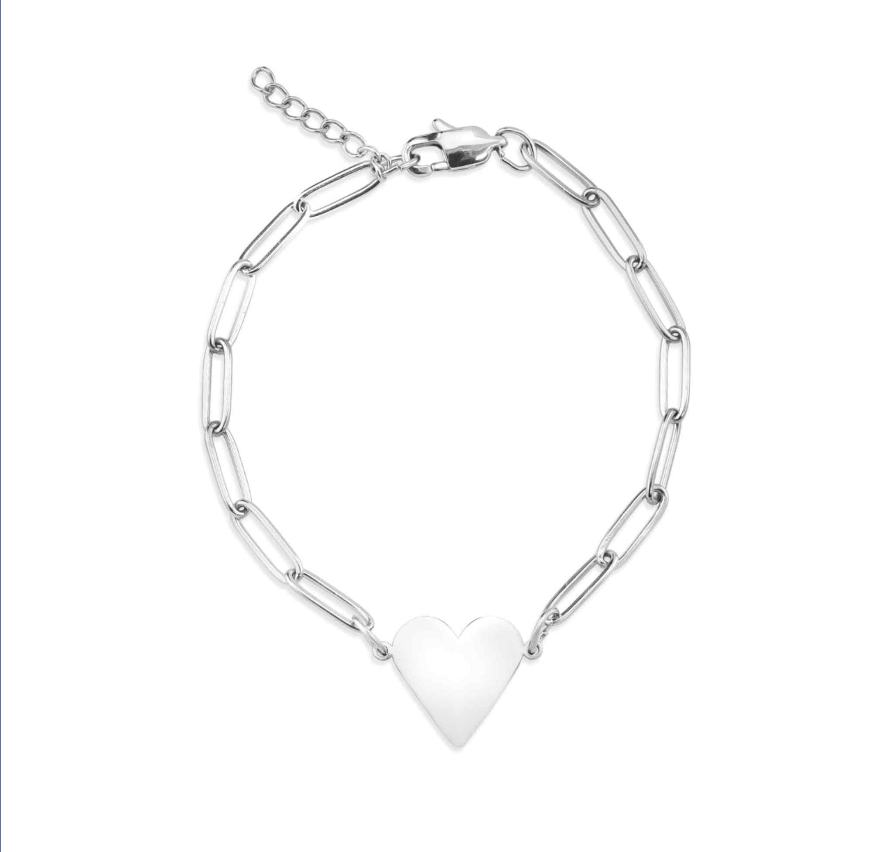 Personalized heart charm bracelet