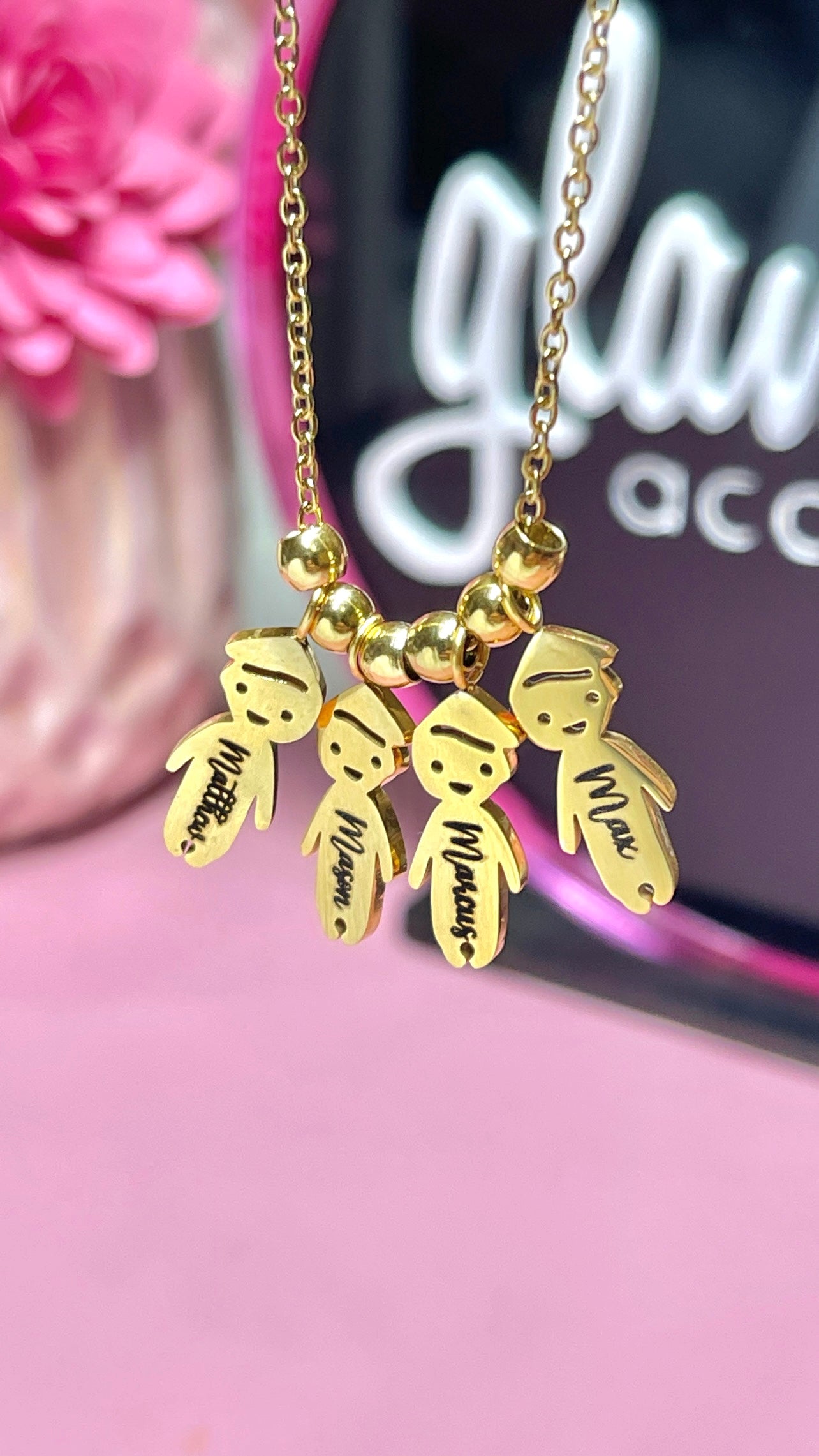 Personalized child charm necklace
