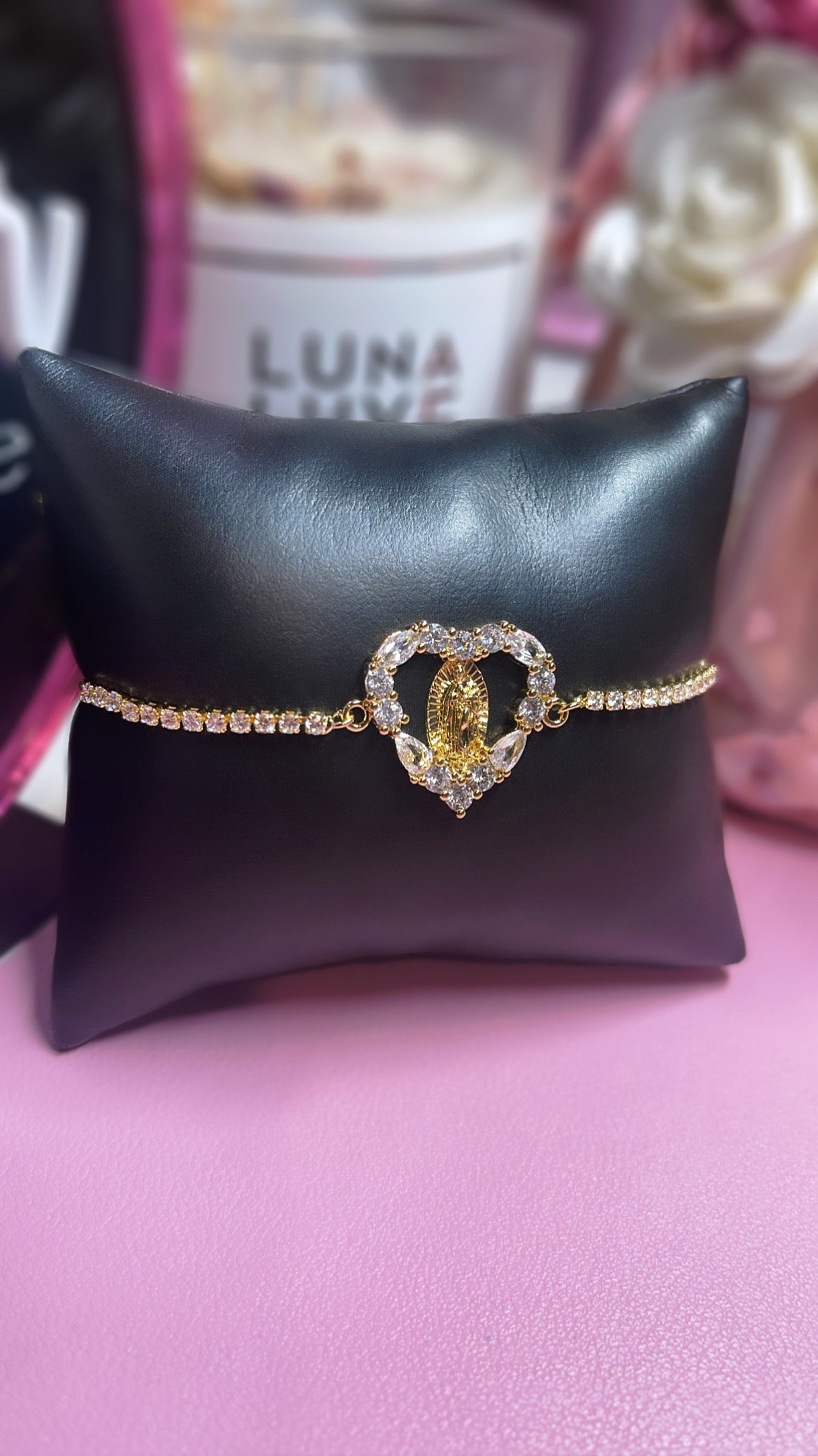 🩷Pulsera deslizante corazón Virgencita