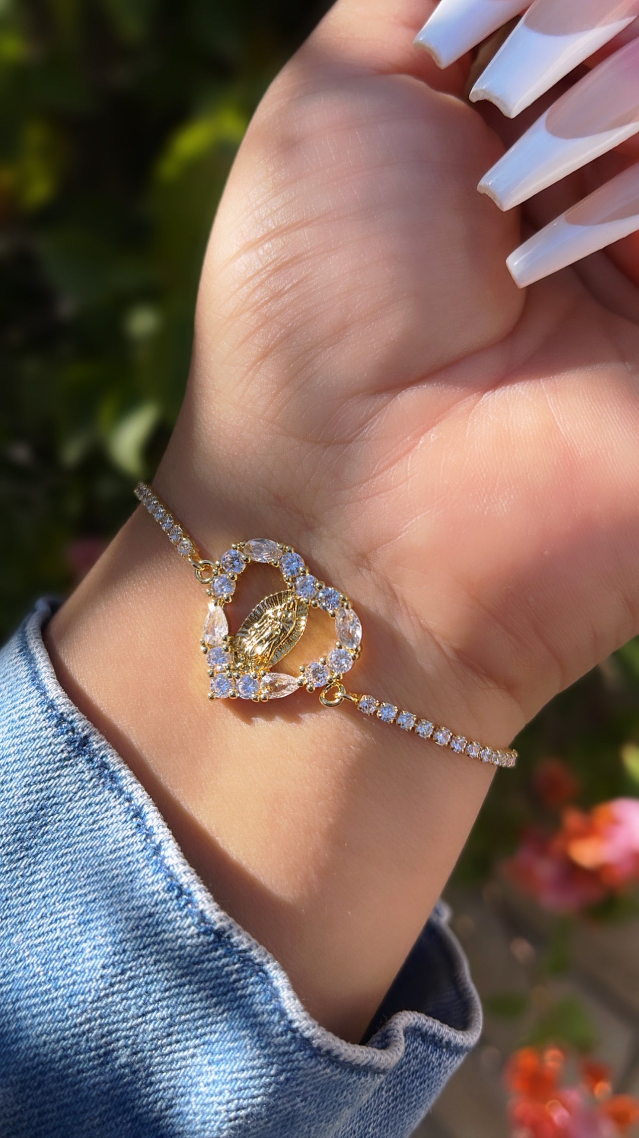 🩷Pulsera deslizante corazón Virgencita