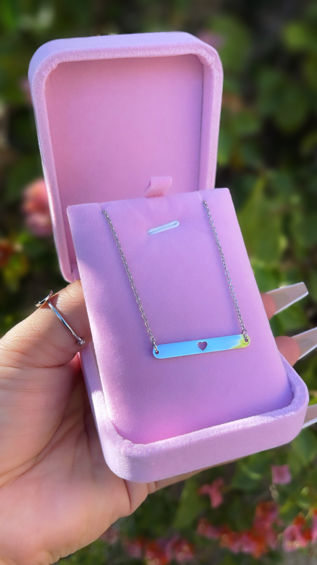 Personalized heart Bar đź’•necklace