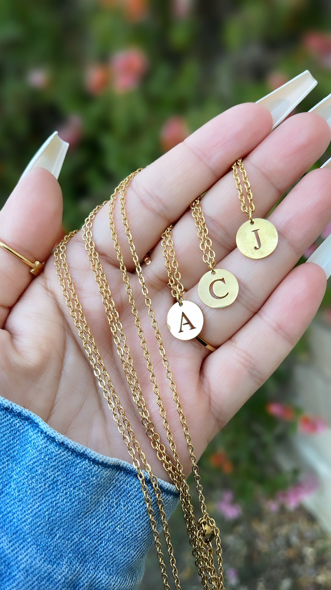 Initial charm necklace