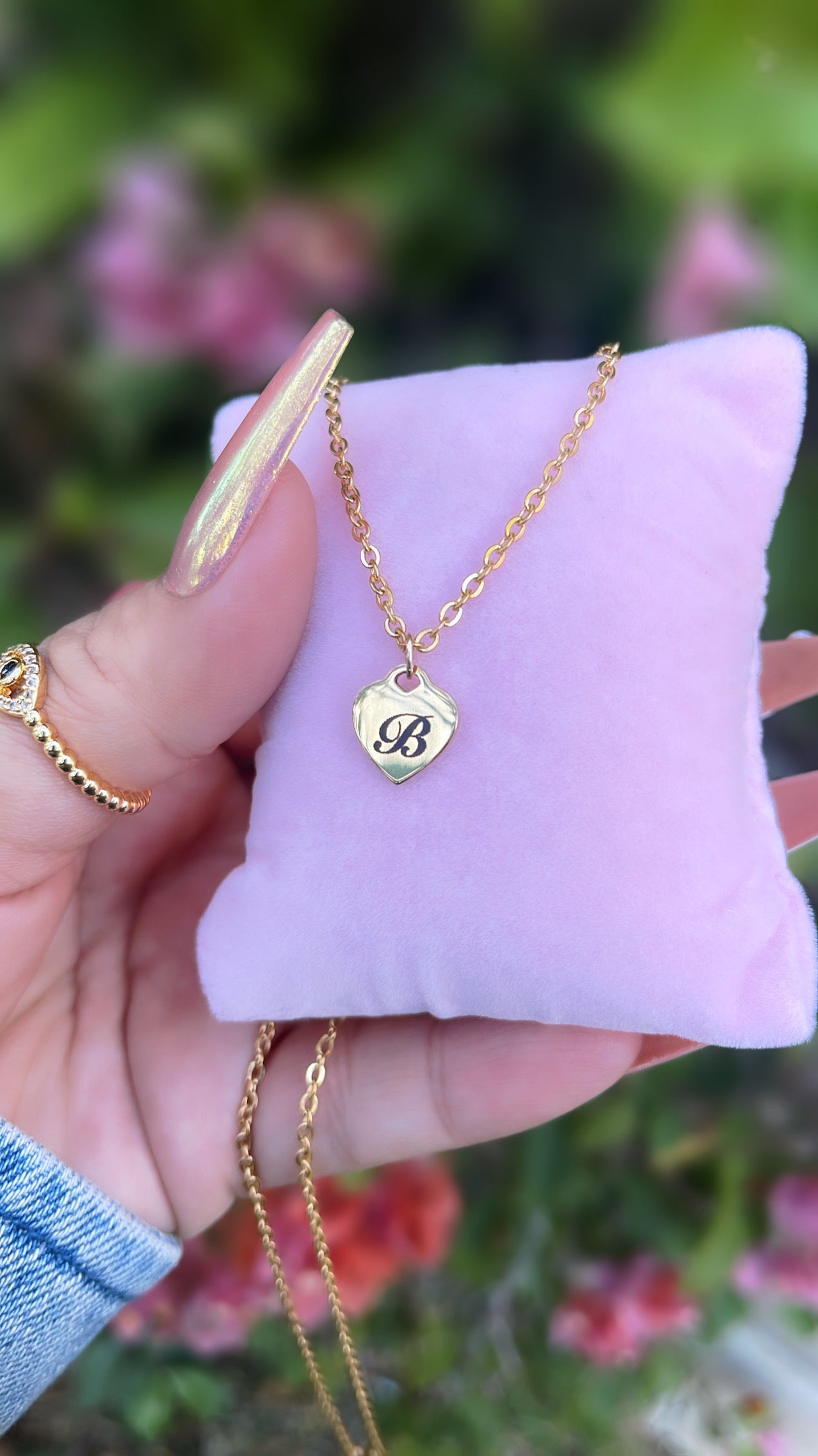 Collar de mini corazón personalizado