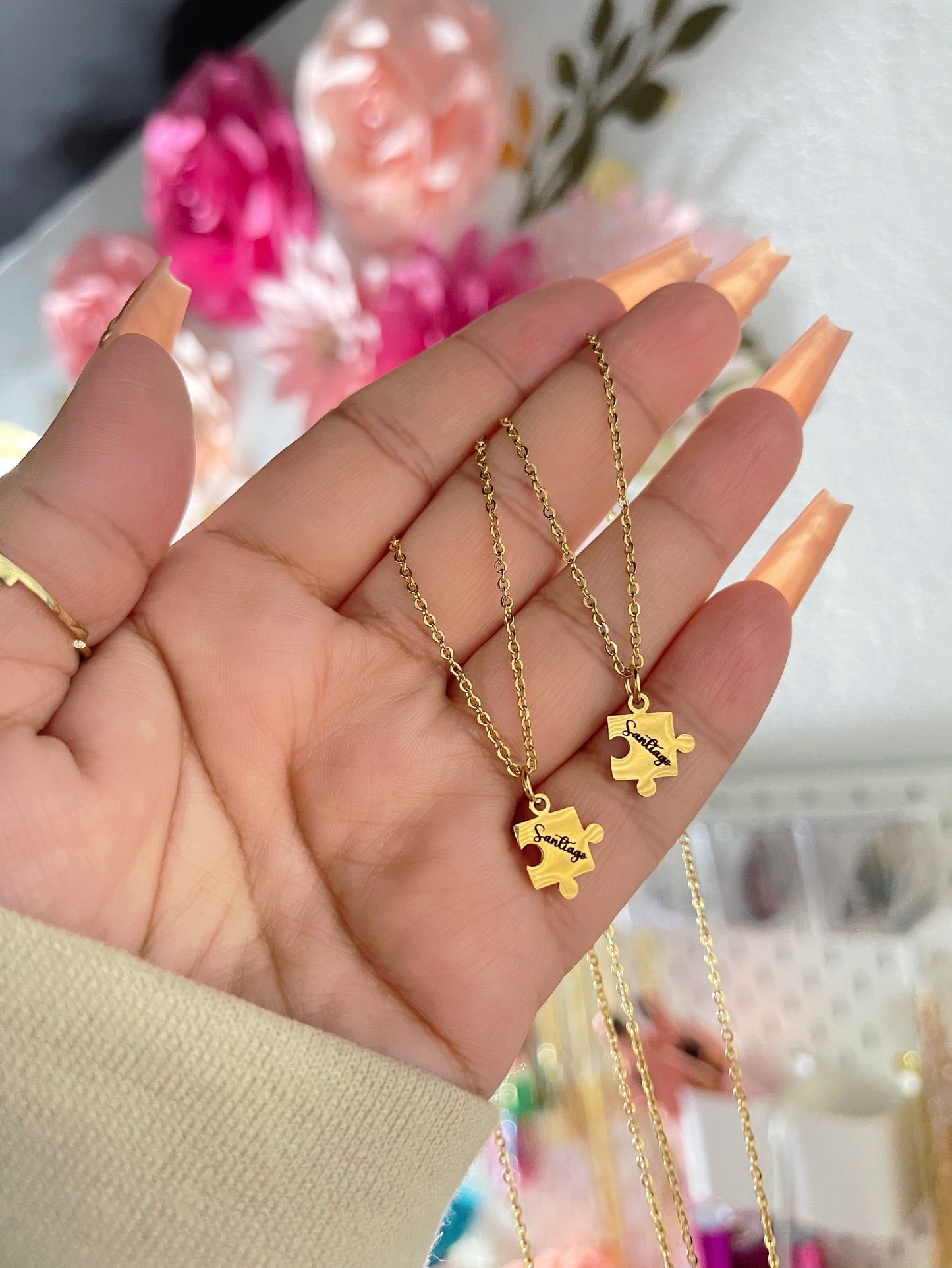 Personalized puzzle necklace