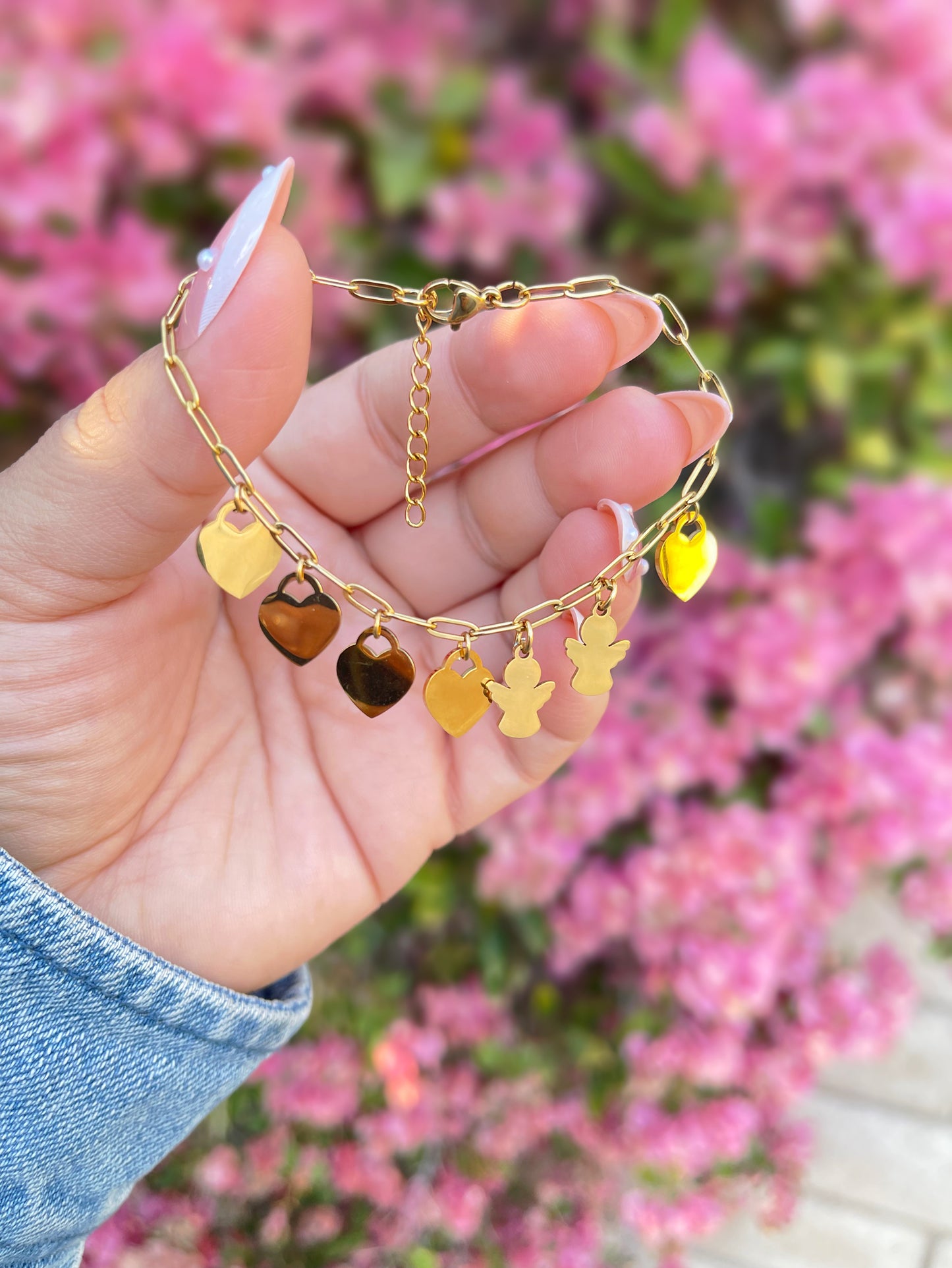 Personalized Heart charm bracelet