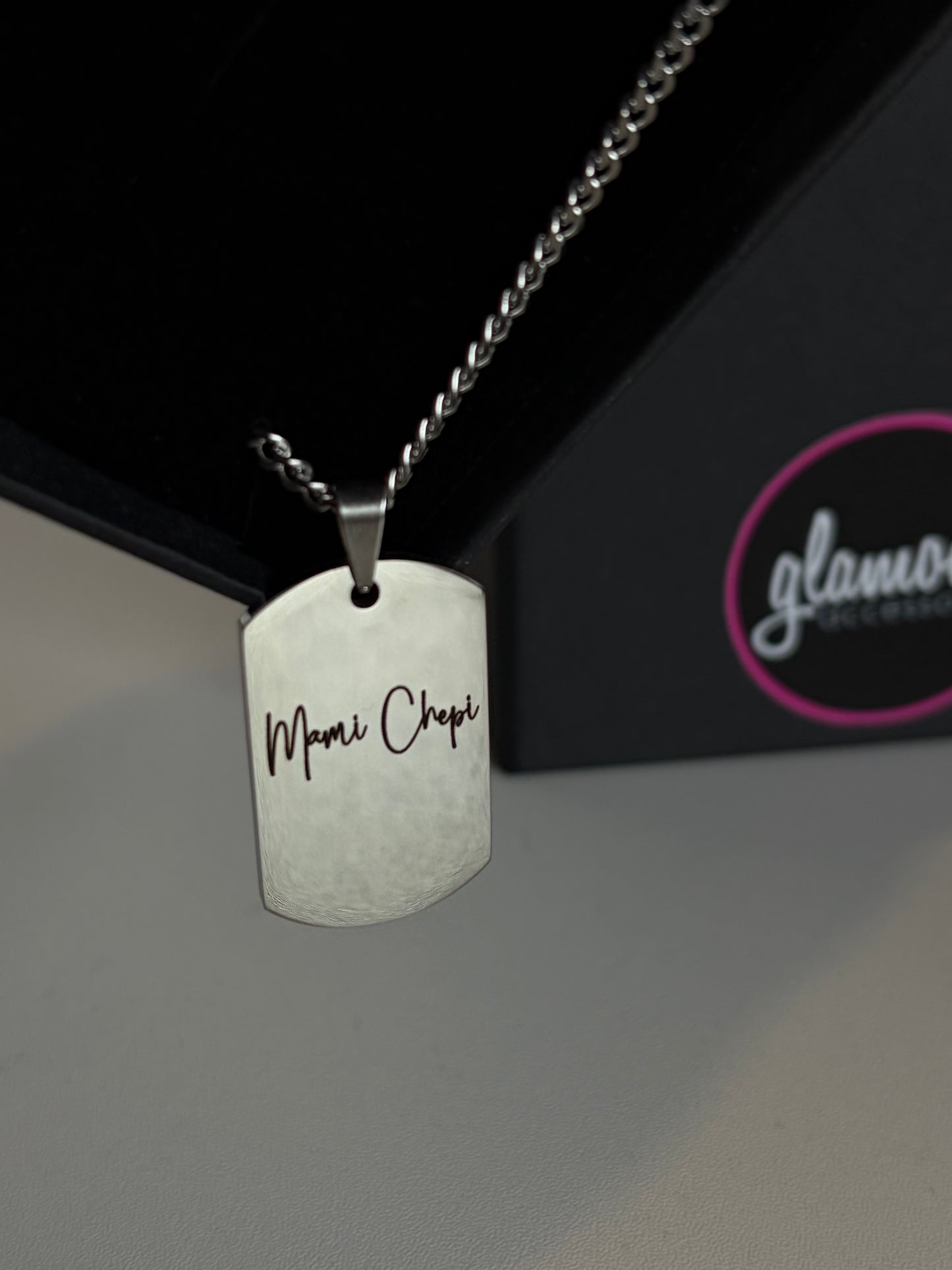 Steel Personalized ID tag necklace