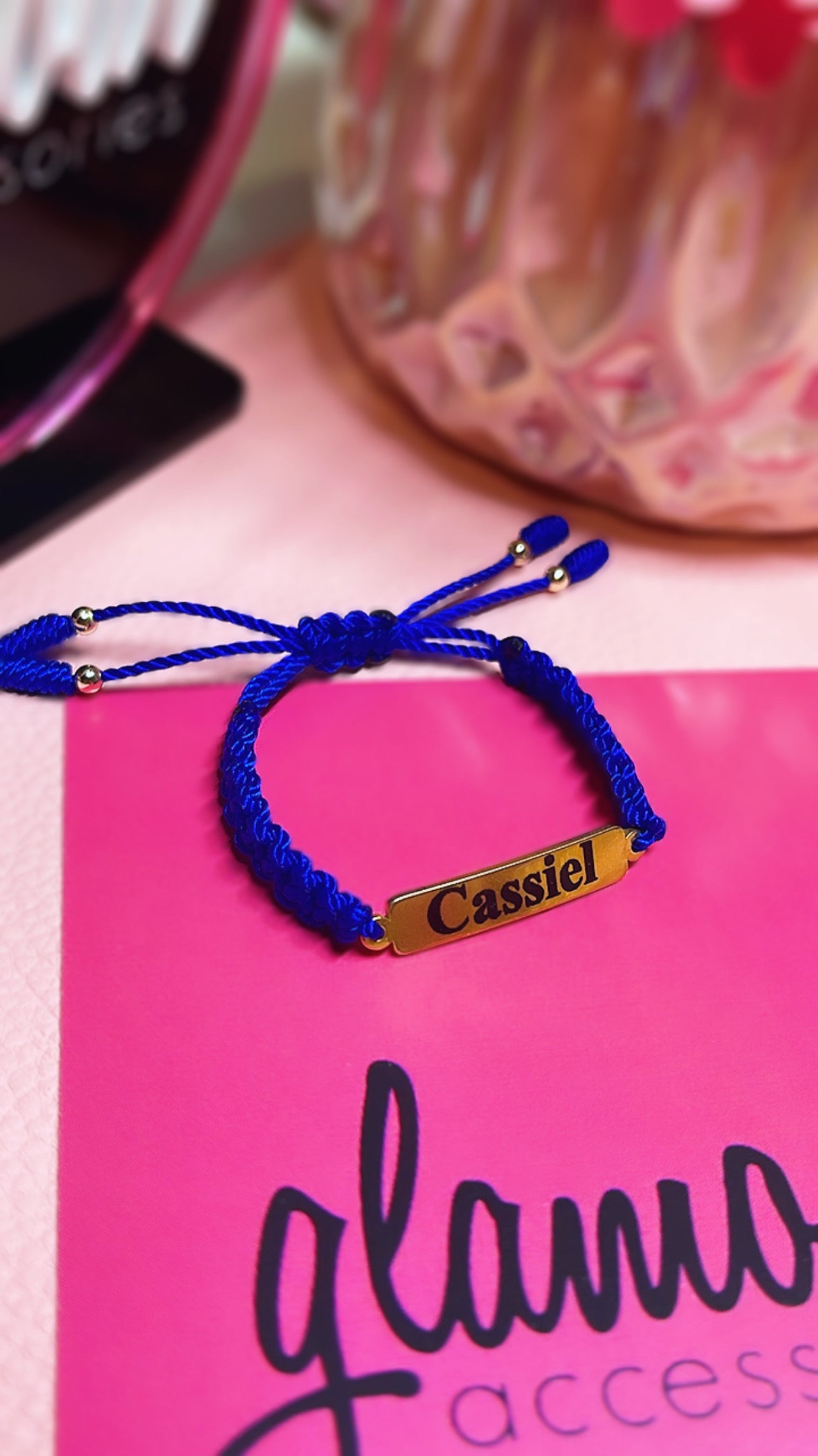 Pulsera con placa con nombre para bebé/niño