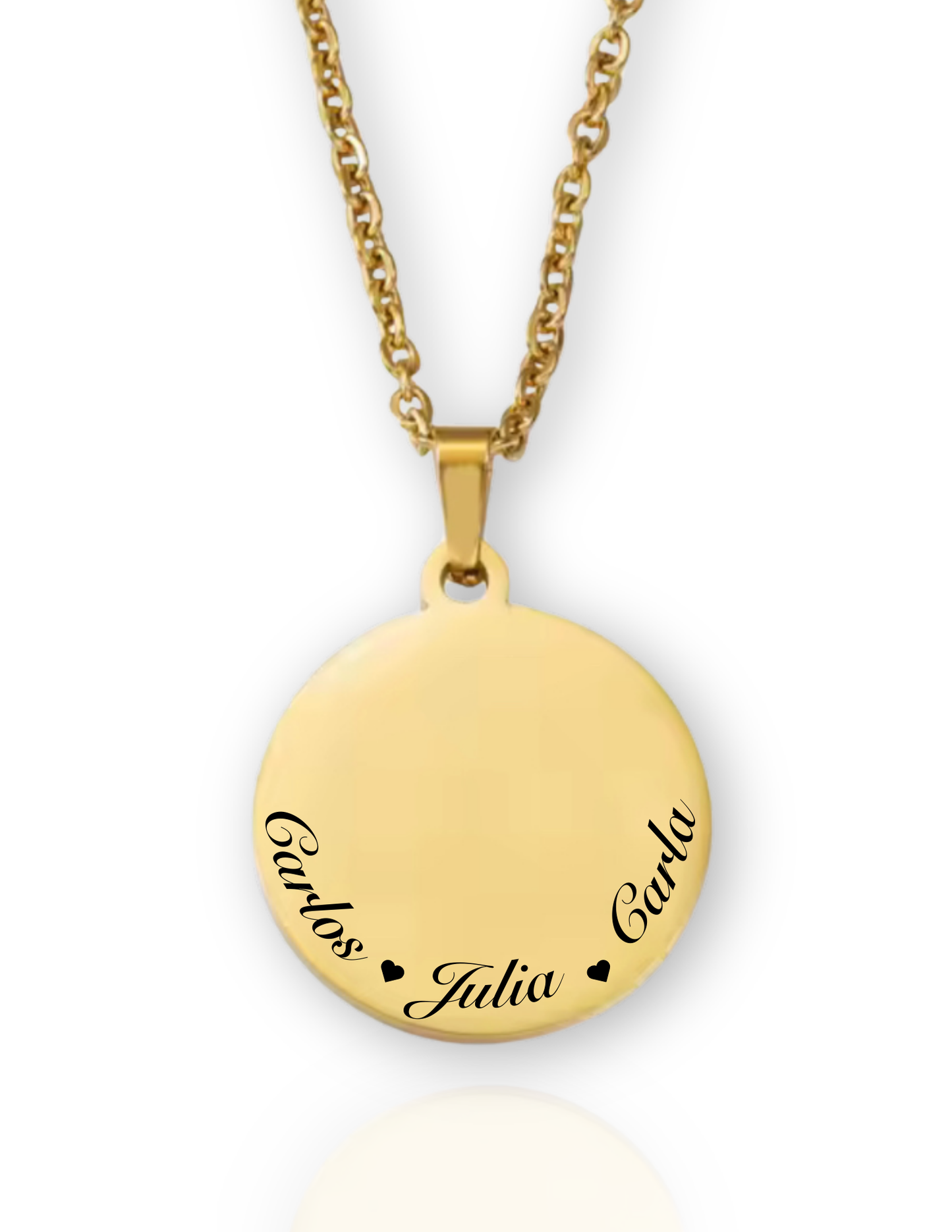 Personalized round charm necklace