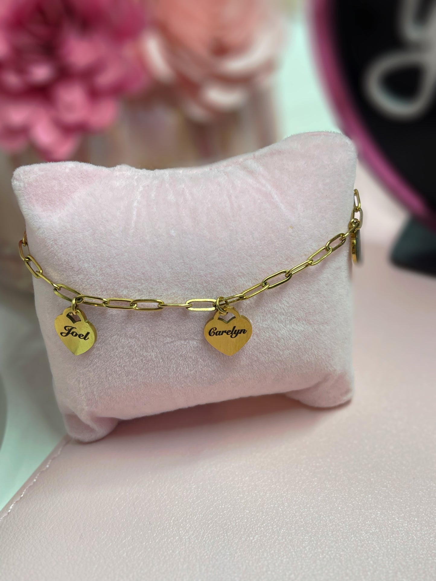 Personalized Heart charm bracelet