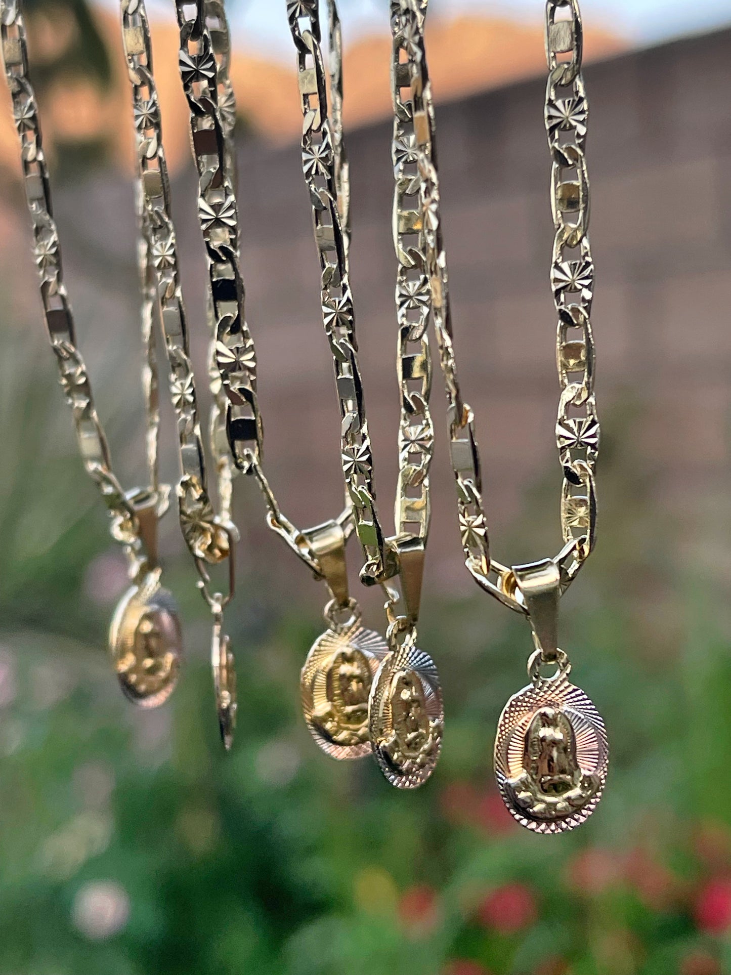 Mini Virgencita charm necklace-22”
