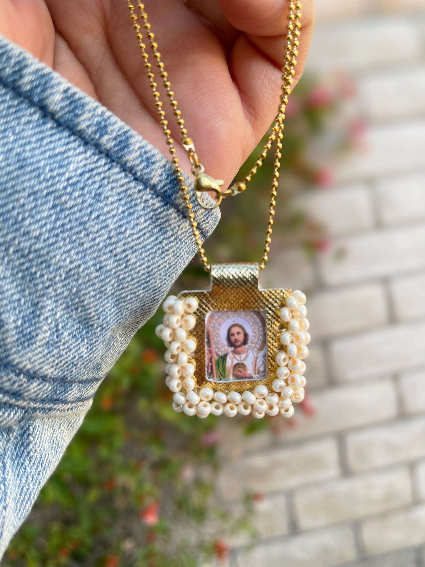 San Judas embroidered Scapular