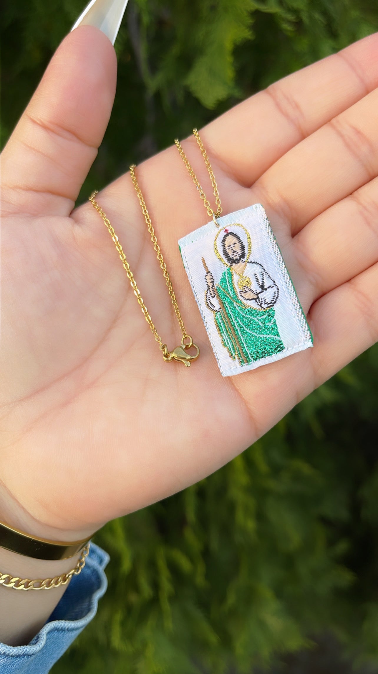 San Judas Tadeo Escapulario Necklace- 20"