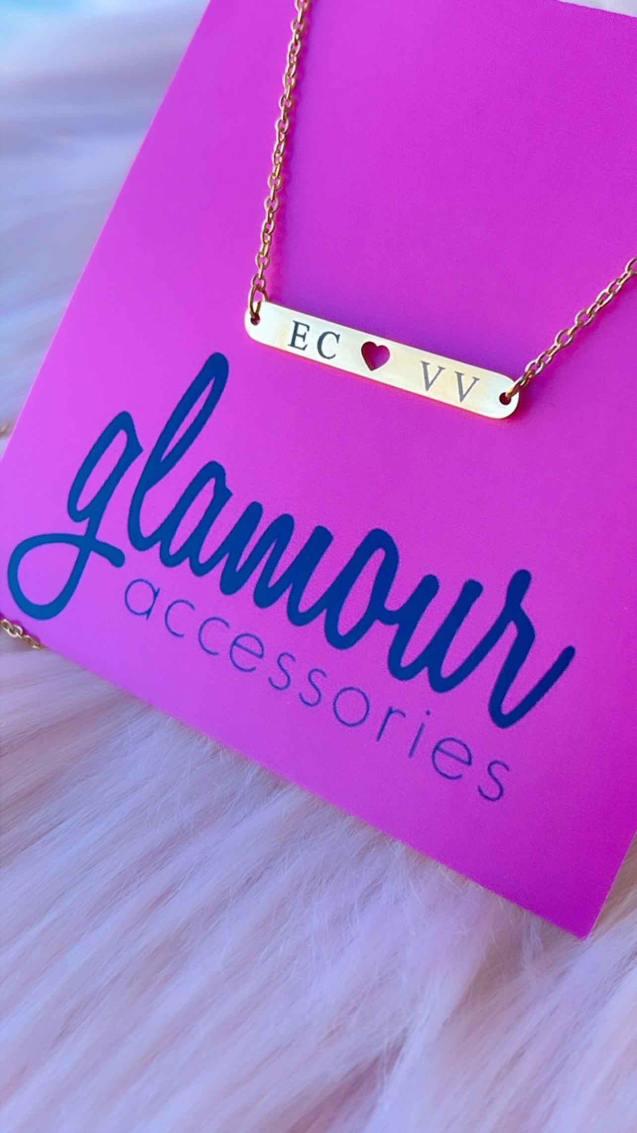 Personalized heart Bar đź’•necklace