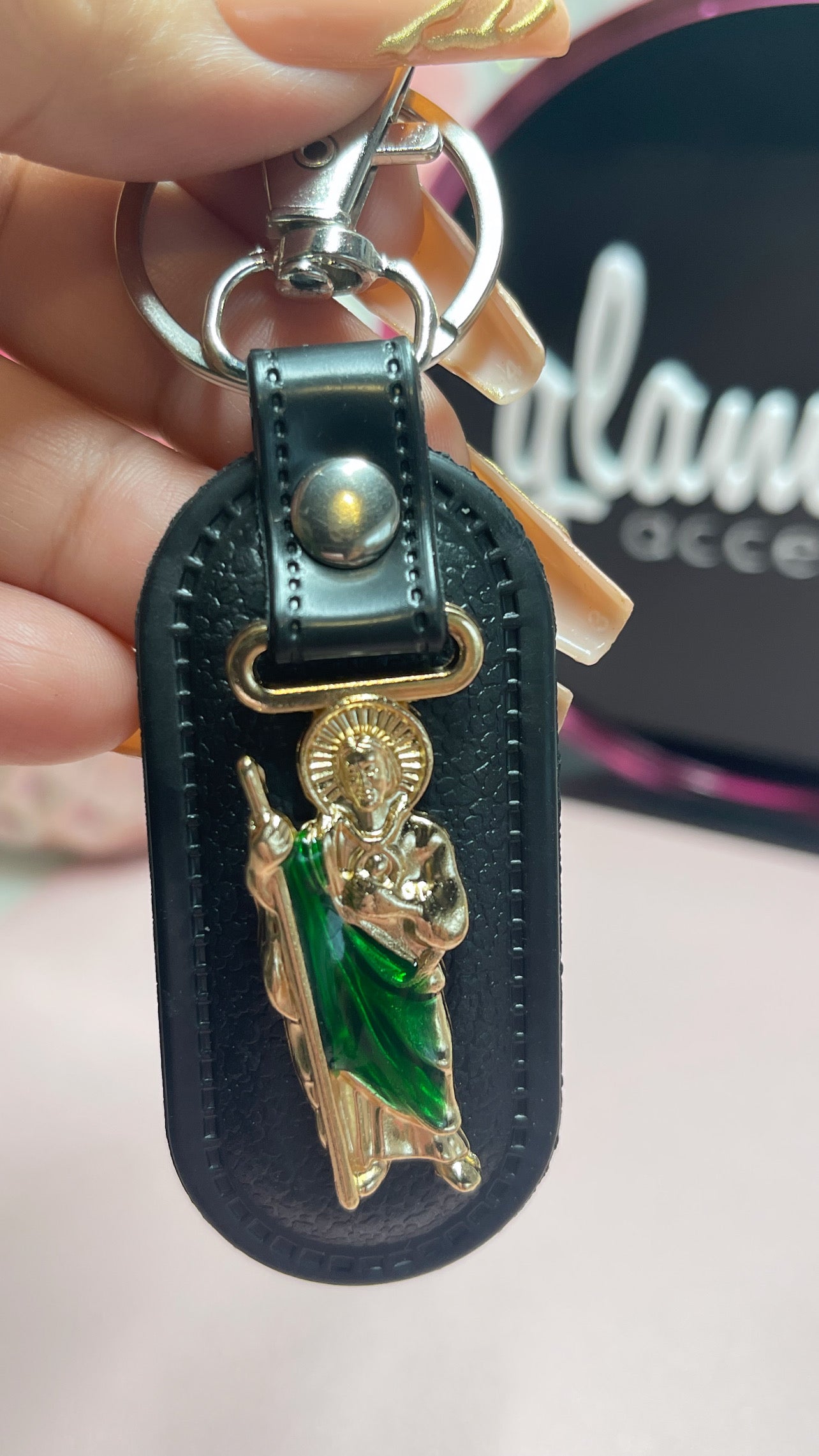 San Judas keychain- Green