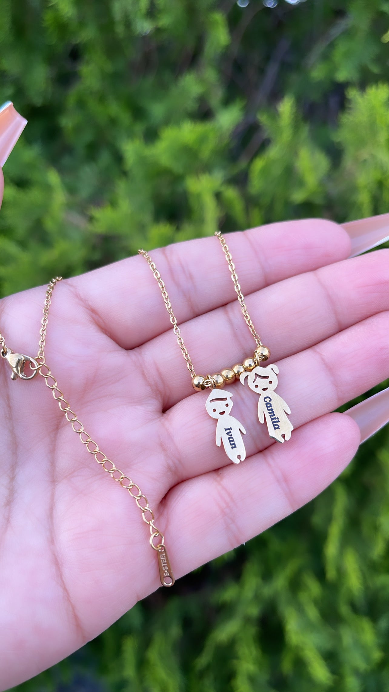Personalized child charm necklace