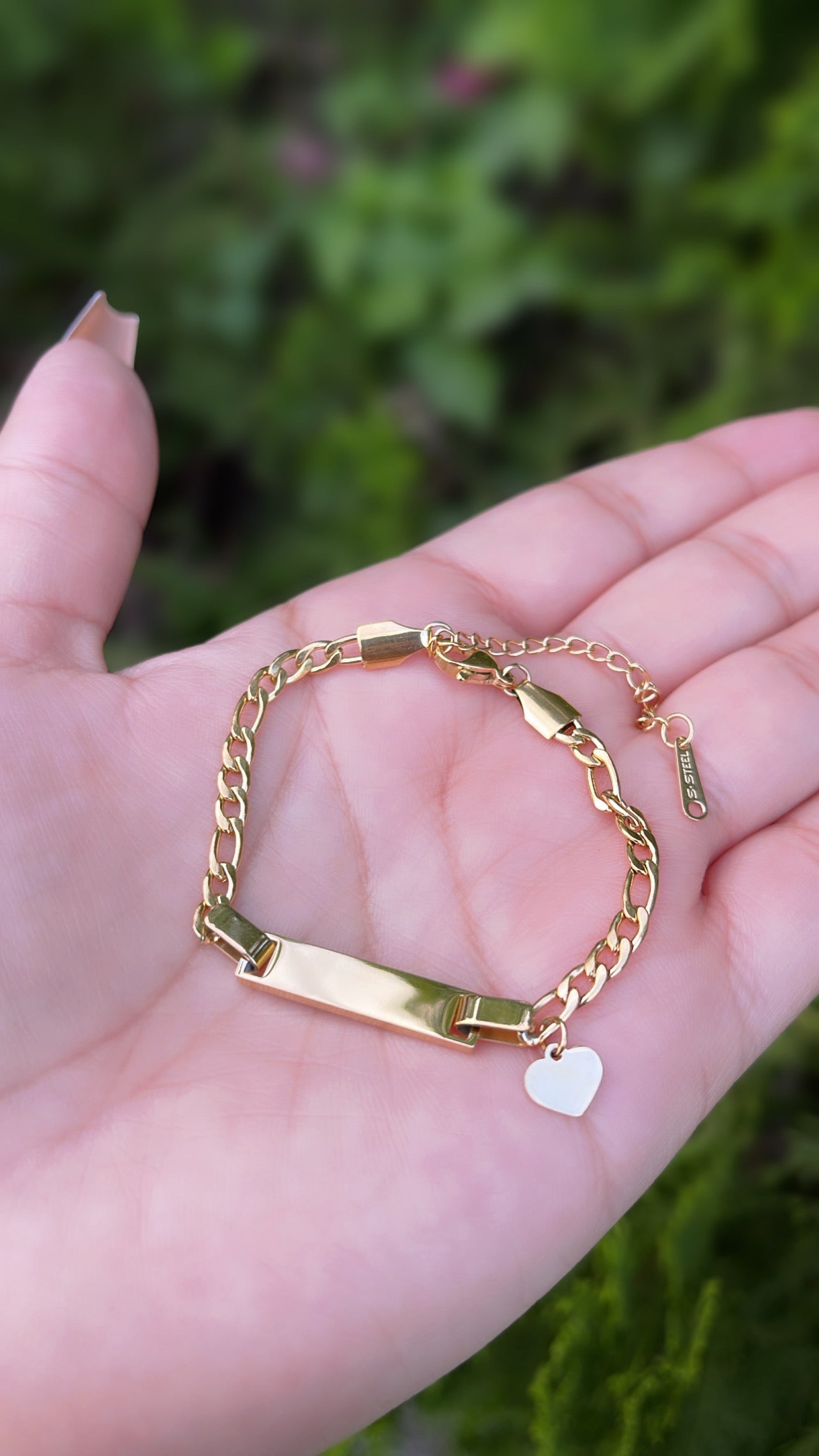 💕Child personalized bracelet - dangly heart