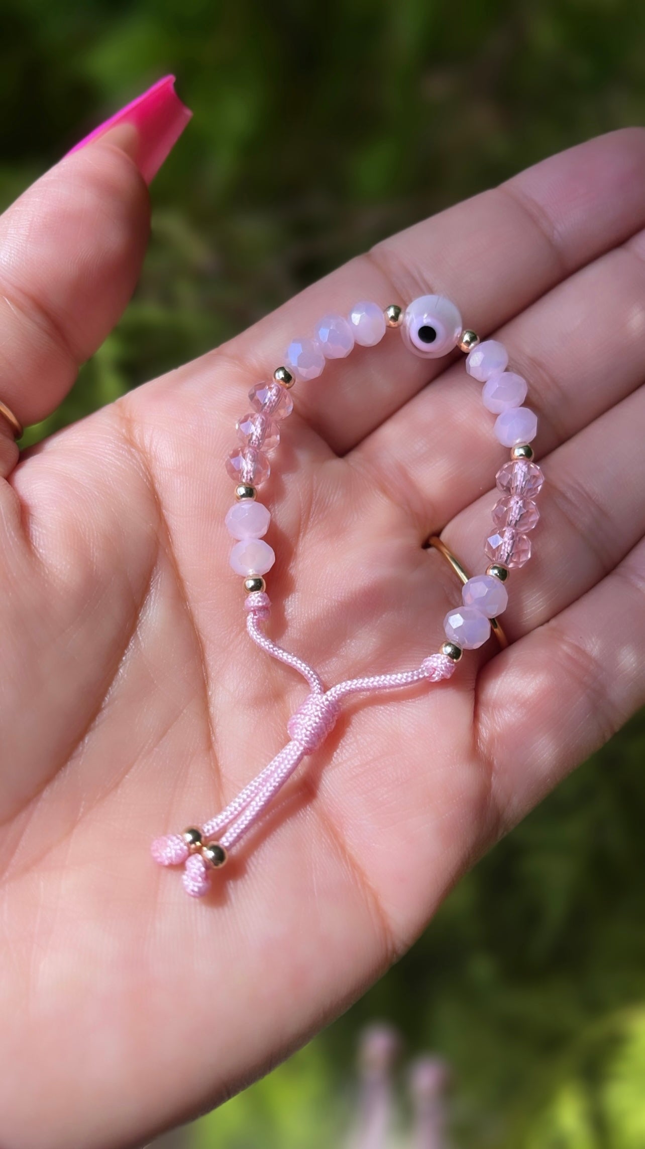 👧🏻💕Pulsera infantil ojito rosa