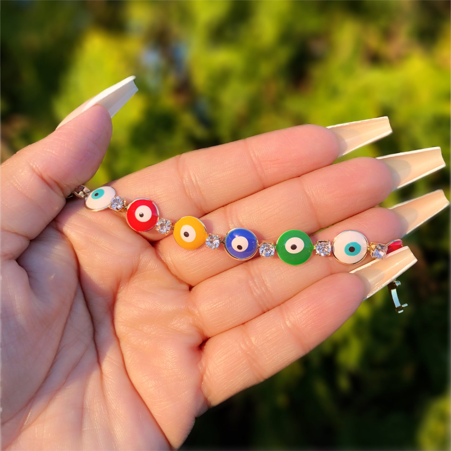 🧿Multicolor CZ eye bracelet🌈