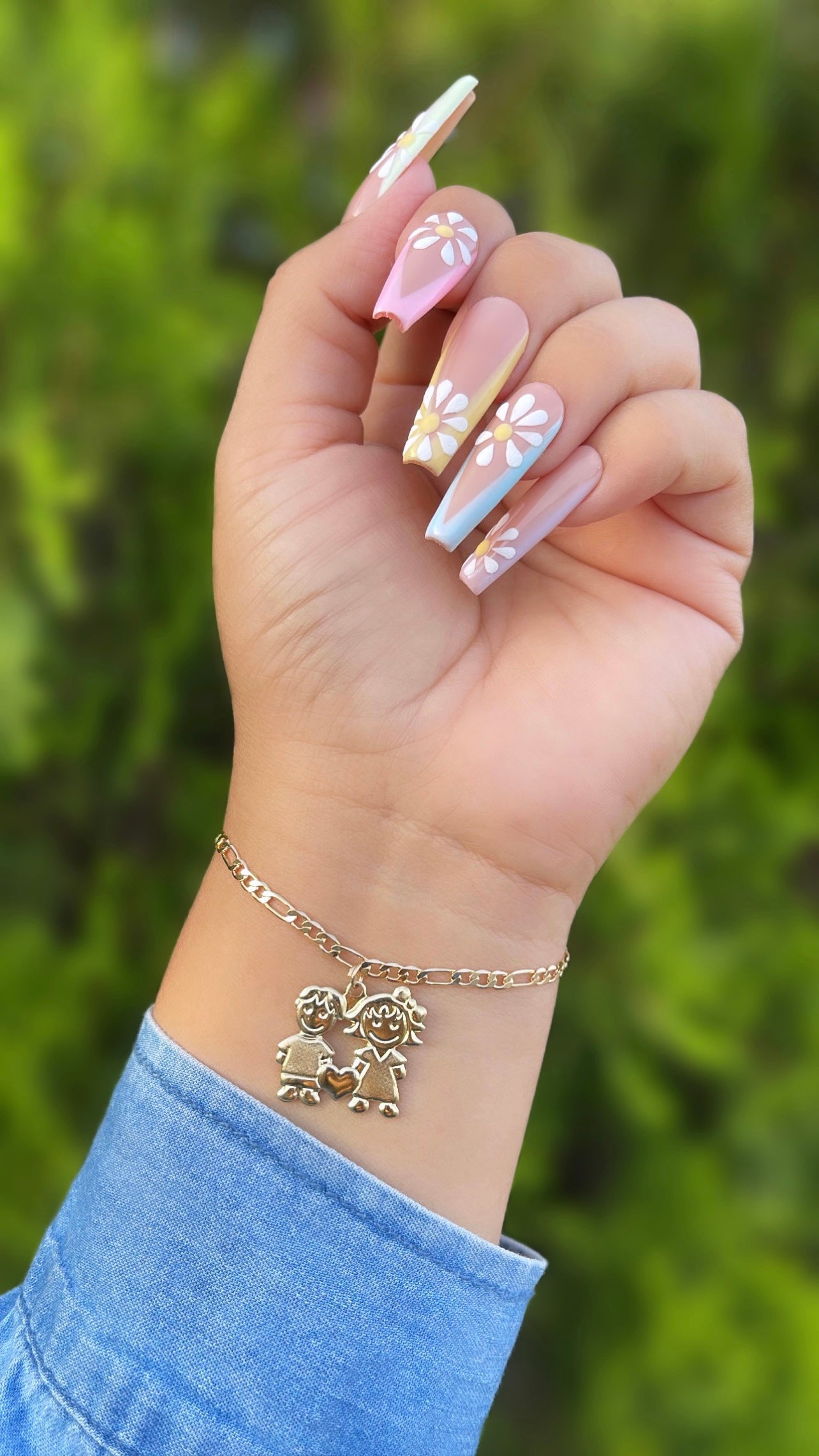 Double child charm bracelet