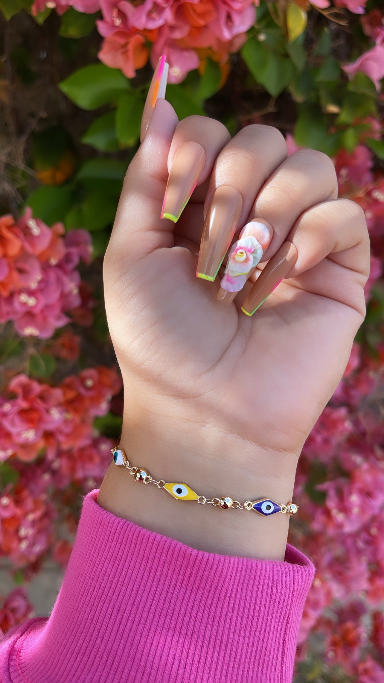 Diamond evil eye bracelet- Multicolor