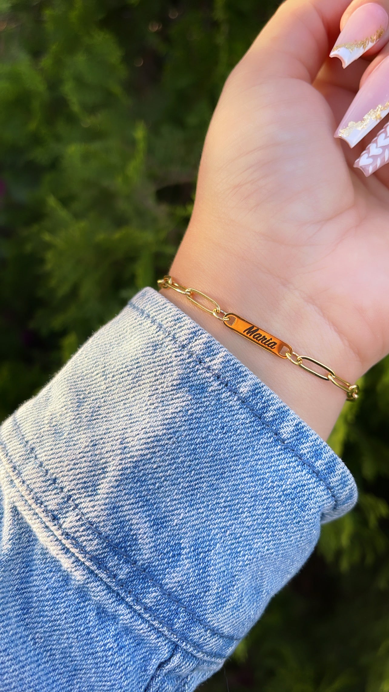 Personalized paper clip bracelet