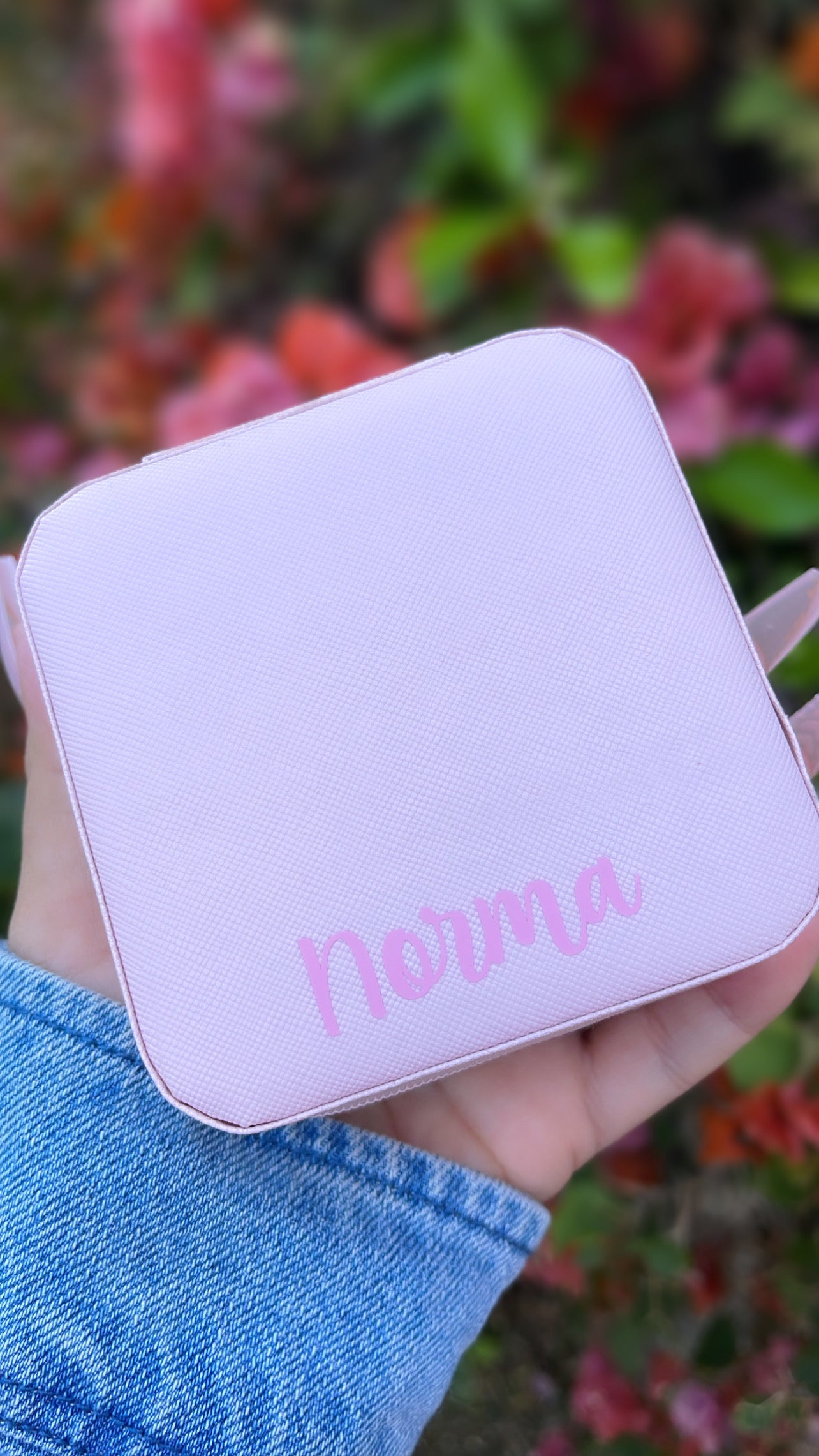 Joyero personalizado en color rosa