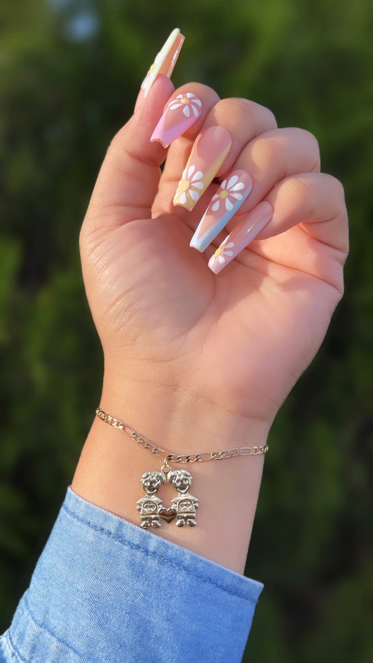 Double child charm bracelet