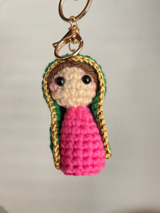 Pink Crochet Virgencita Keychains💖💫