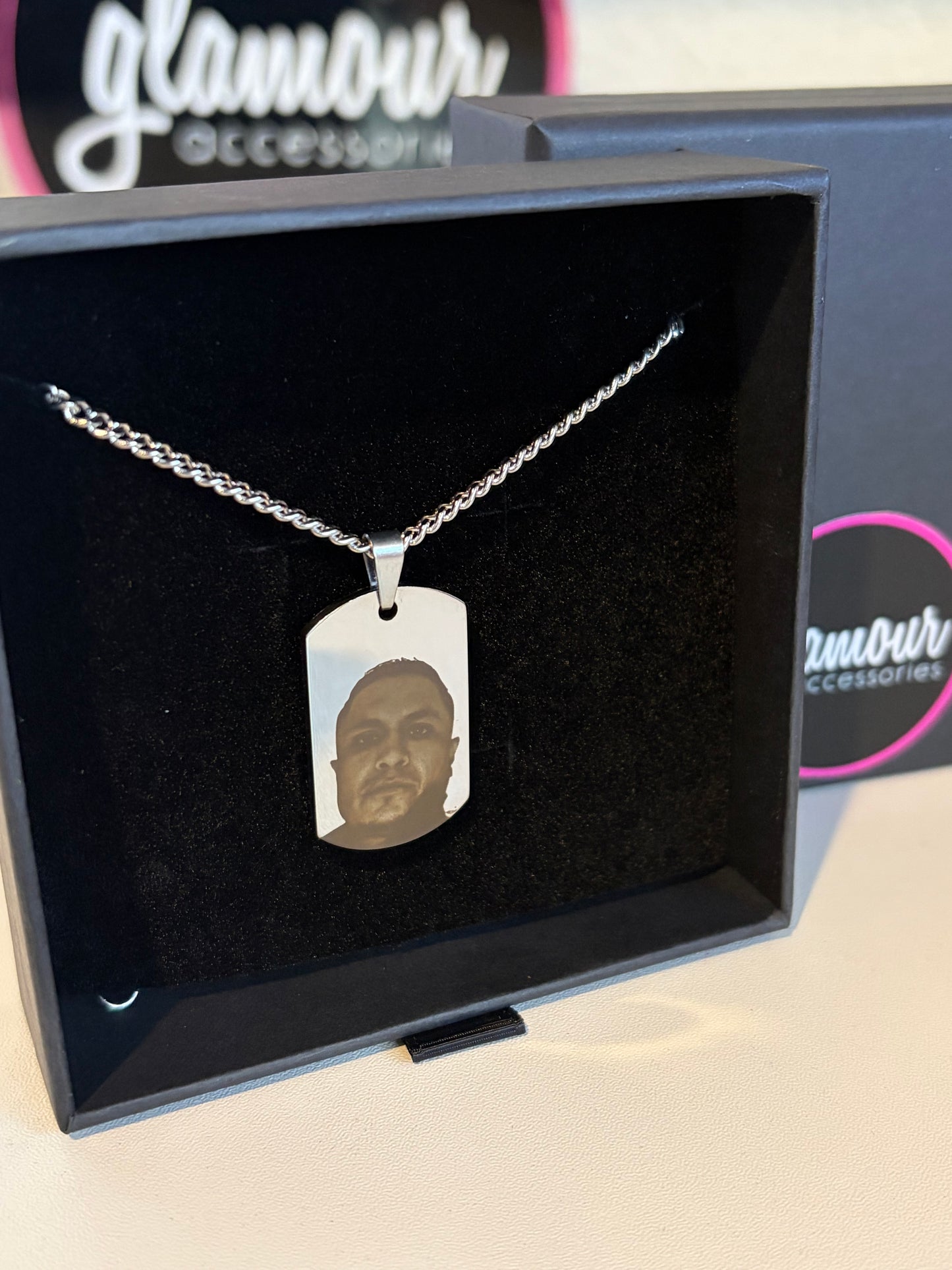 Steel Personalized ID tag necklace