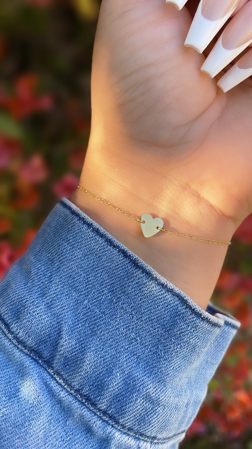 Personalized Dainty 🩷 heart bracelet