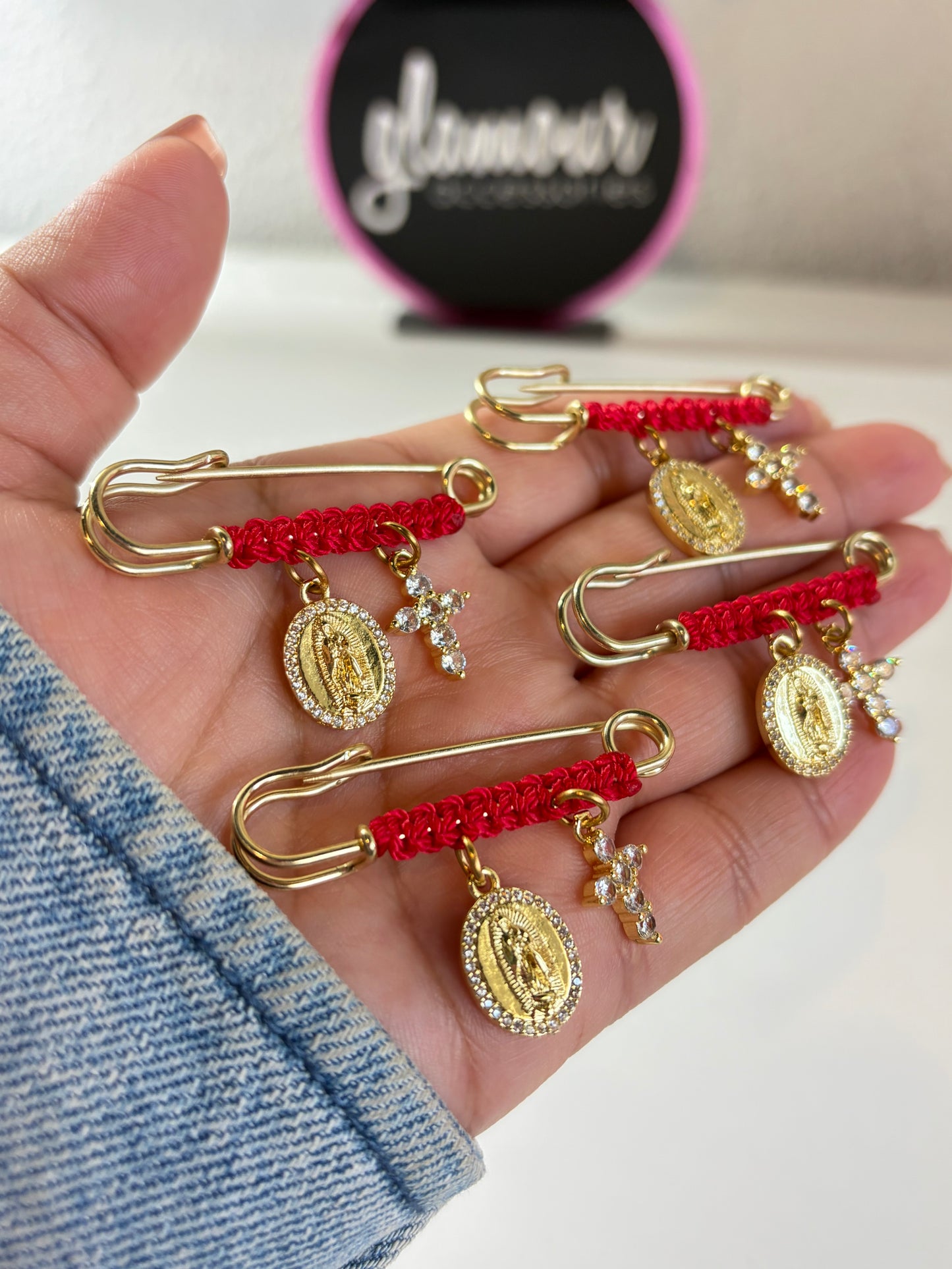 Virgencita & Cross brooch