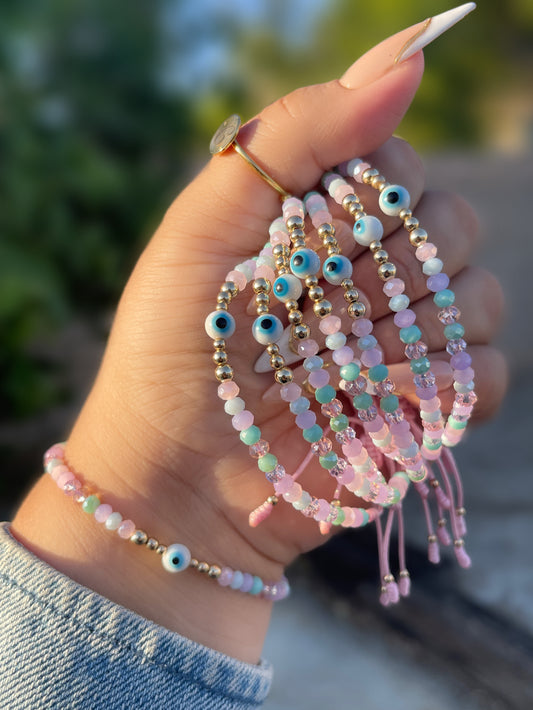 Pastel colored ojito bracelet