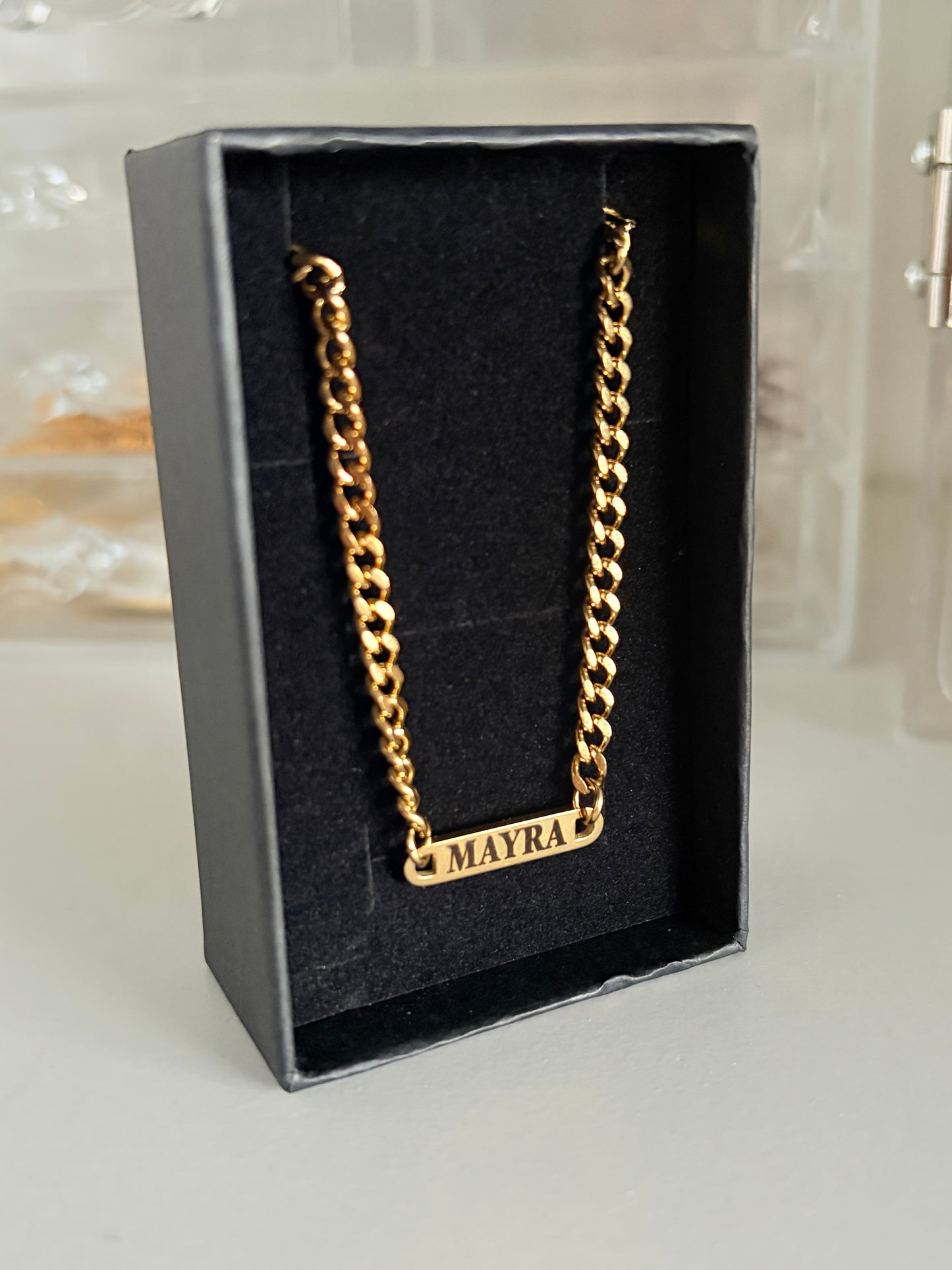 Small bar Chunky chain necklace