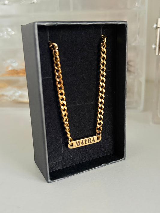 Small bar Chunky chain necklace
