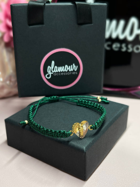 Green corazon San Juditas bracelet